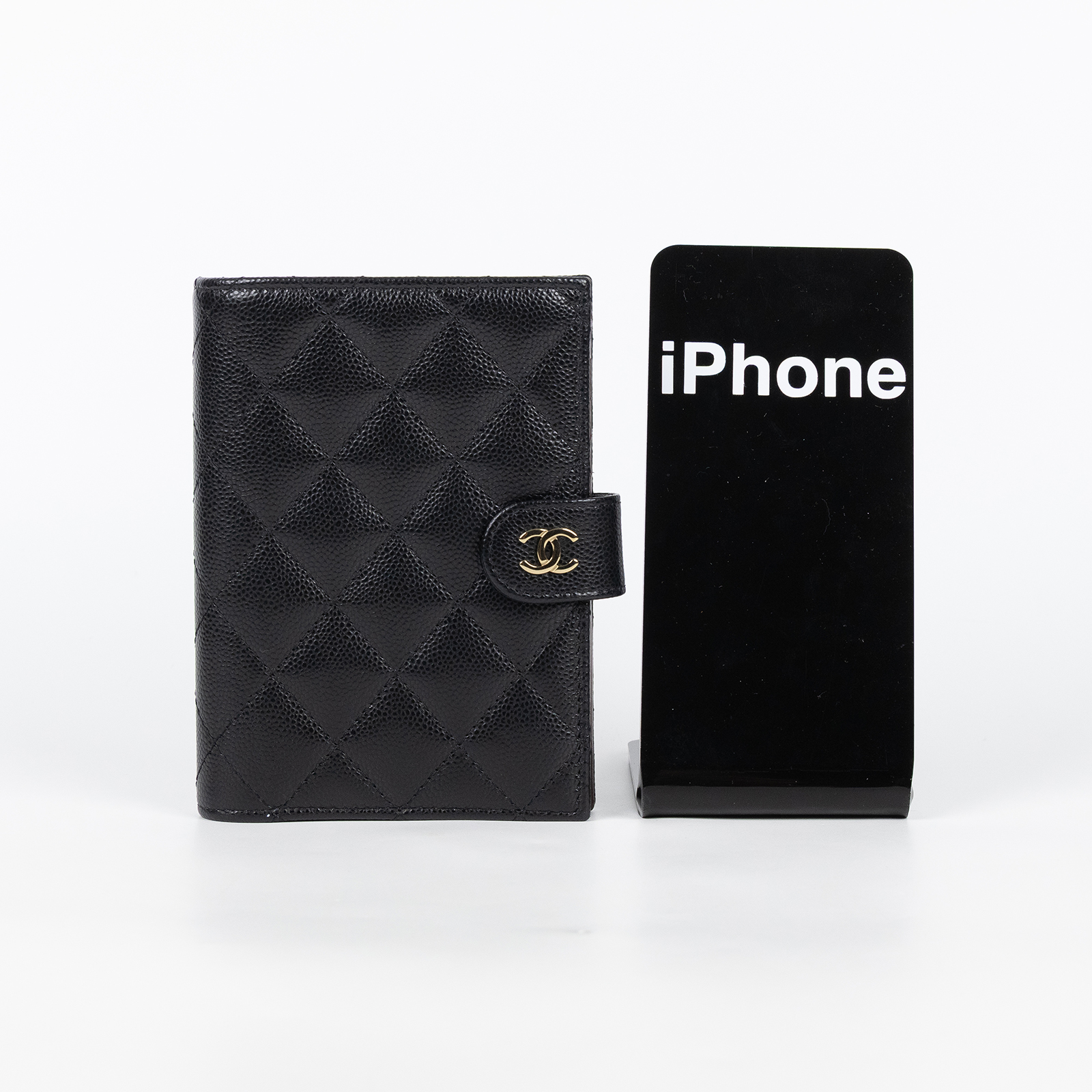 香奈兒 CHANEL 護照夾 中型 錢包 AP3791 晶片款 黑荔枝護照夾 無附屬品