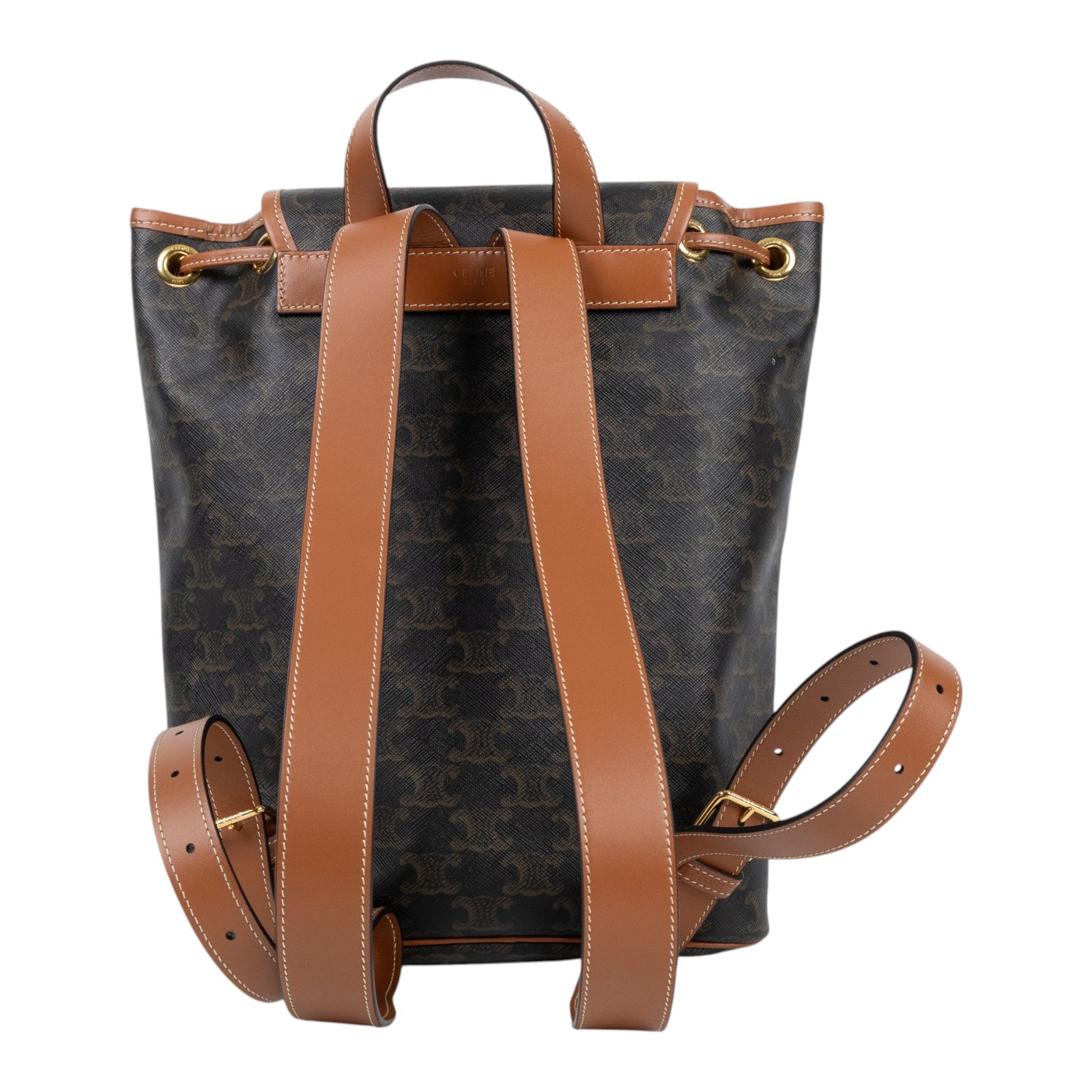 思琳 CELINE Folco 標誌印花 牛皮革 肩揹袋 中型 117902CAS FOLCO後背包 中號 防塵袋