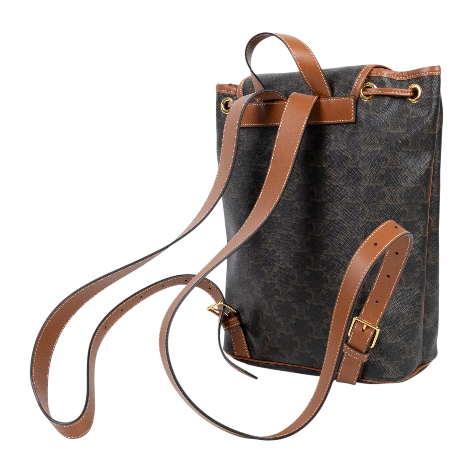 思琳 CELINE Folco 標誌印花 牛皮革 肩揹袋 中型 117902CAS FOLCO後背包 中號 防塵袋