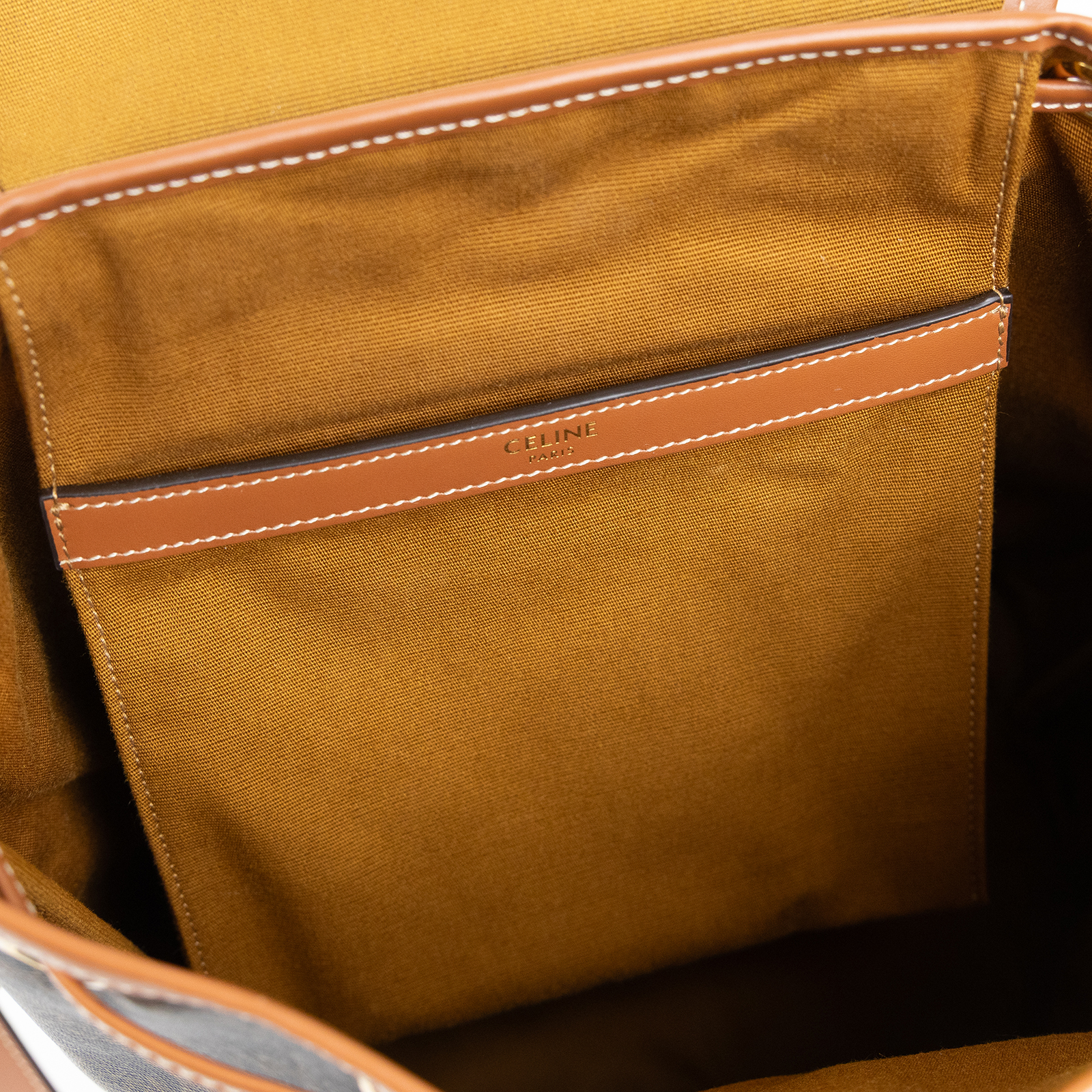 思琳 CELINE Folco 標誌印花 牛皮革 肩揹袋 中型 117902CAS FOLCO後背包 中號 防塵袋