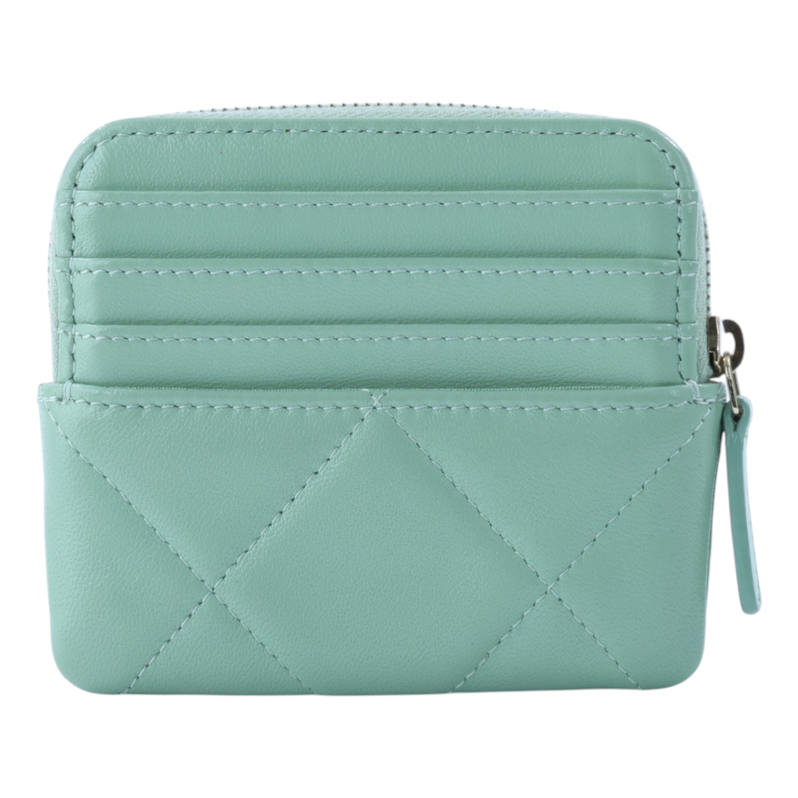 香奈兒 CHANEL 19 菱格紋 拉鍊零錢包 AP2086 晶片款 綠金19吐司零錢包 無附屬品