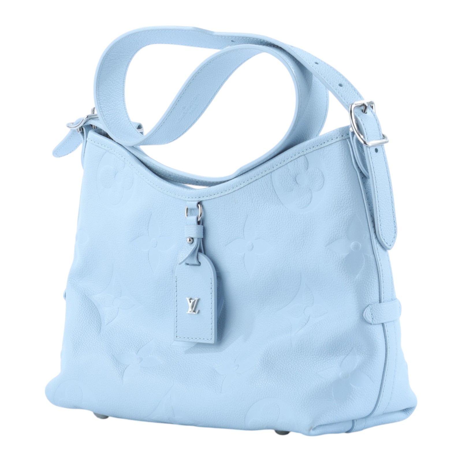 路易威登 LOUIS VUITTON CarryAll PM 手提包 肩背包 斜背包 M46673 晶片款 淺藍壓紋CARRYALL PM 內袋