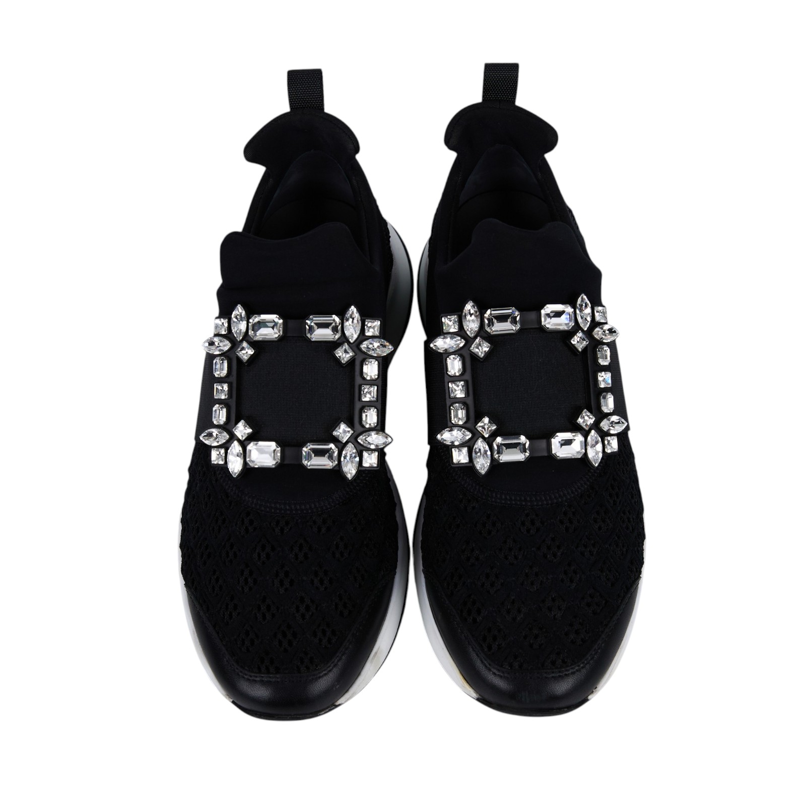 羅傑 維維亞 ROGER VIVIER Viv Run 織物 運動休閒鞋 RVW50624180KOTB999_375 黑水鑽球鞋 原廠盒子/防塵袋