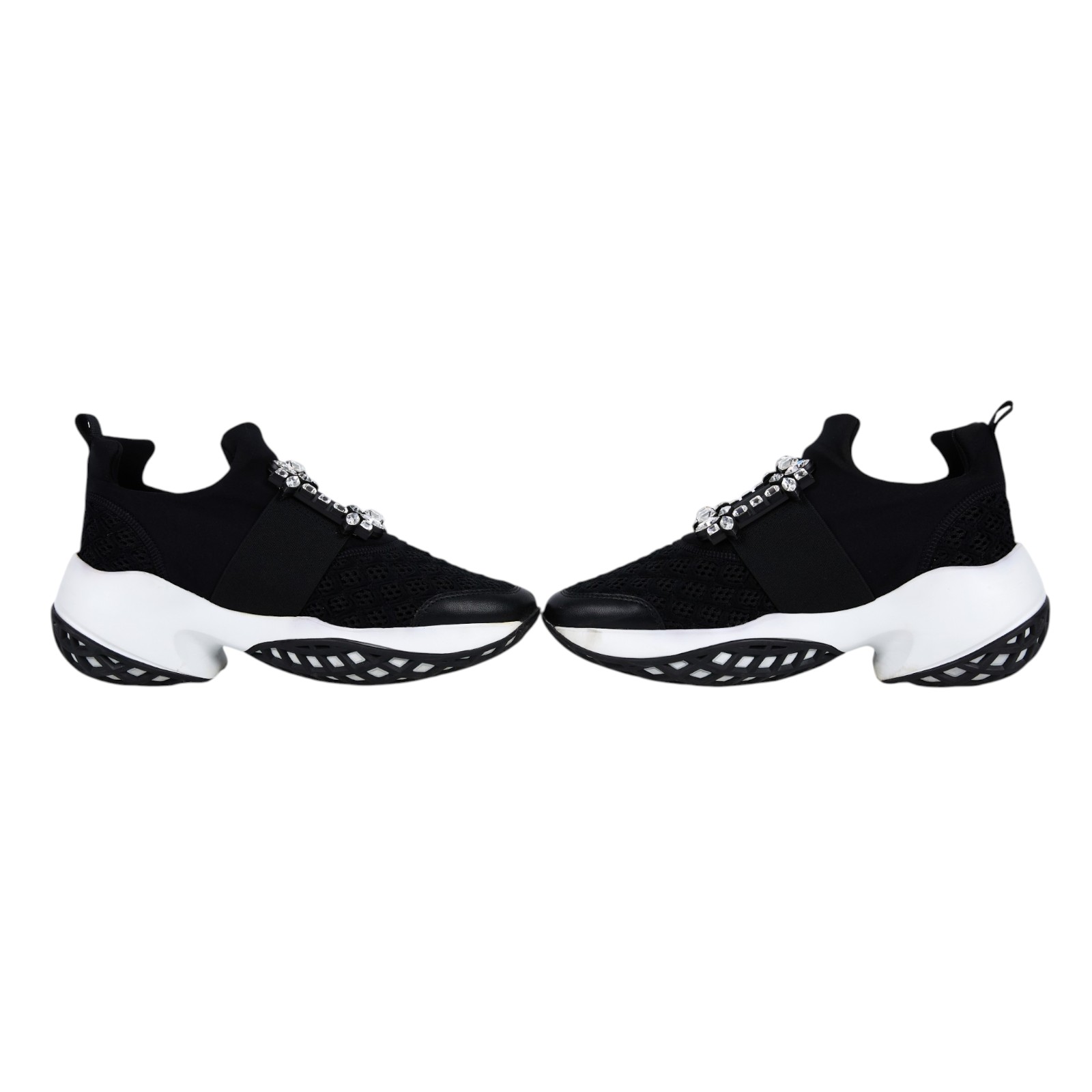 羅傑 維維亞 ROGER VIVIER Viv Run 織物 運動休閒鞋 RVW50624180KOTB999_375 黑水鑽球鞋 原廠盒子/防塵袋