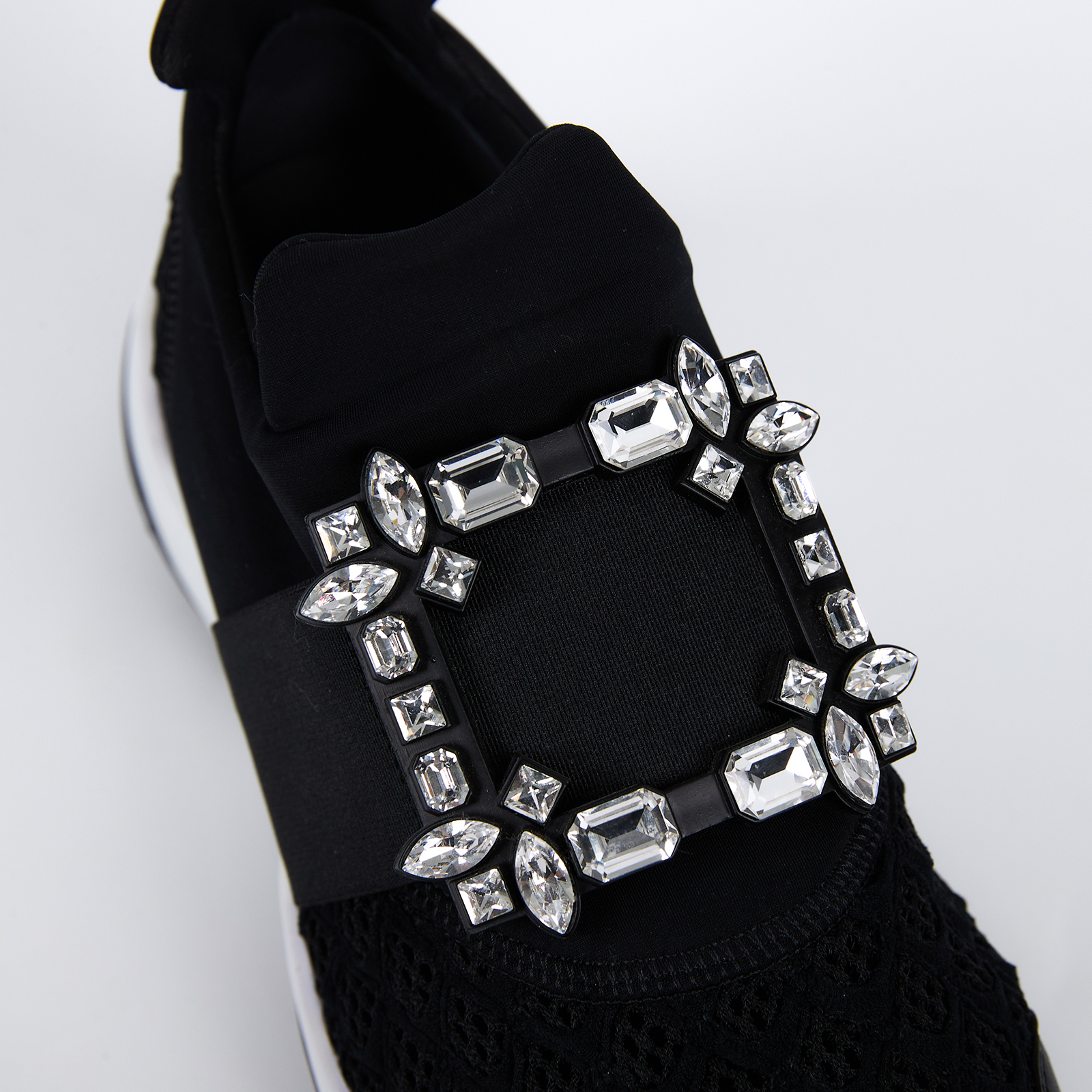 羅傑 維維亞 ROGER VIVIER Viv Run 織物 運動休閒鞋 RVW50624180KOTB999_375 黑水鑽球鞋 原廠盒子/防塵袋