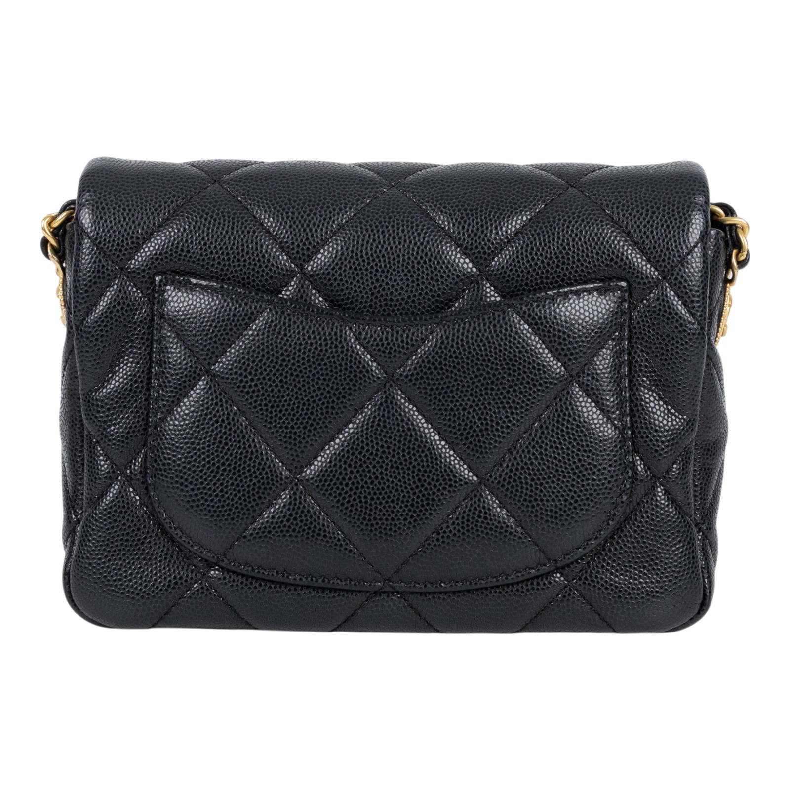 香奈兒 CHANEL 菱格紋 荔枝皮 方胖包 AS3368 B08474 晶片款 黑荔枝金幣方胖 防塵袋/國外購買證明影本