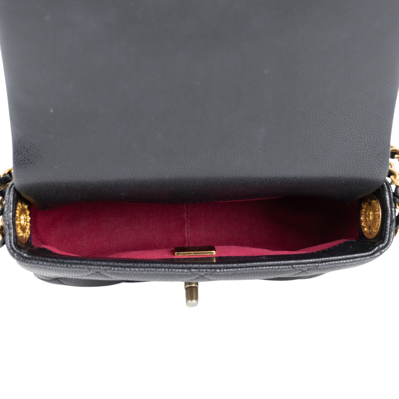 香奈兒 CHANEL 菱格紋 荔枝皮 方胖包 AS3368 B08474 晶片款 黑荔枝金幣方胖 防塵袋/國外購買證明影本