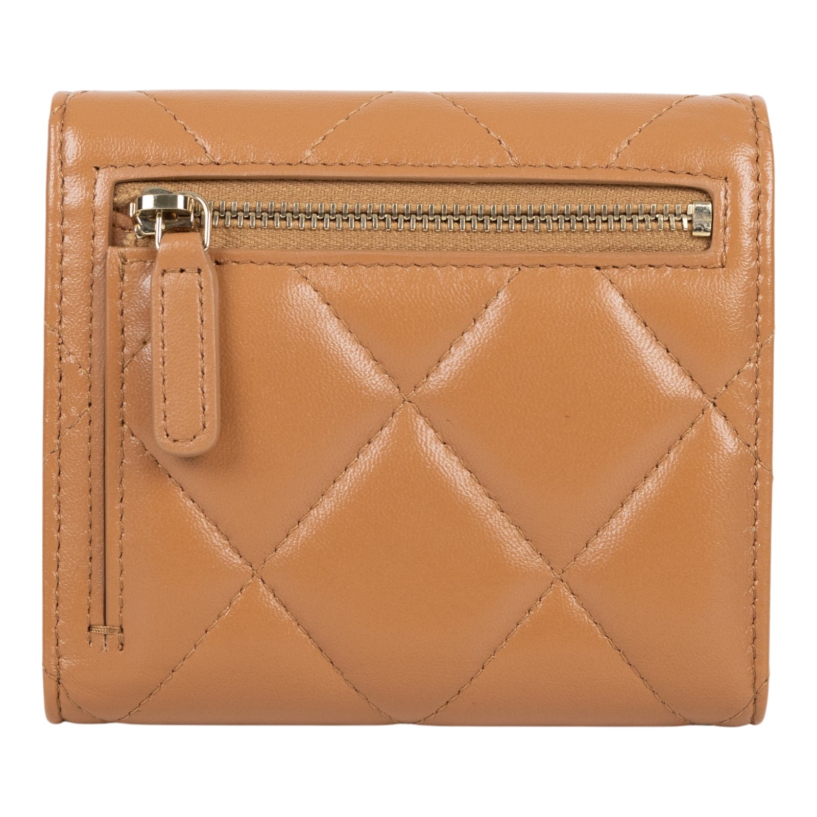 香奈兒 CHANEL 19 三折短夾 AP2809 晶片款 奶茶色19三折短夾 原廠盒子/防塵袋