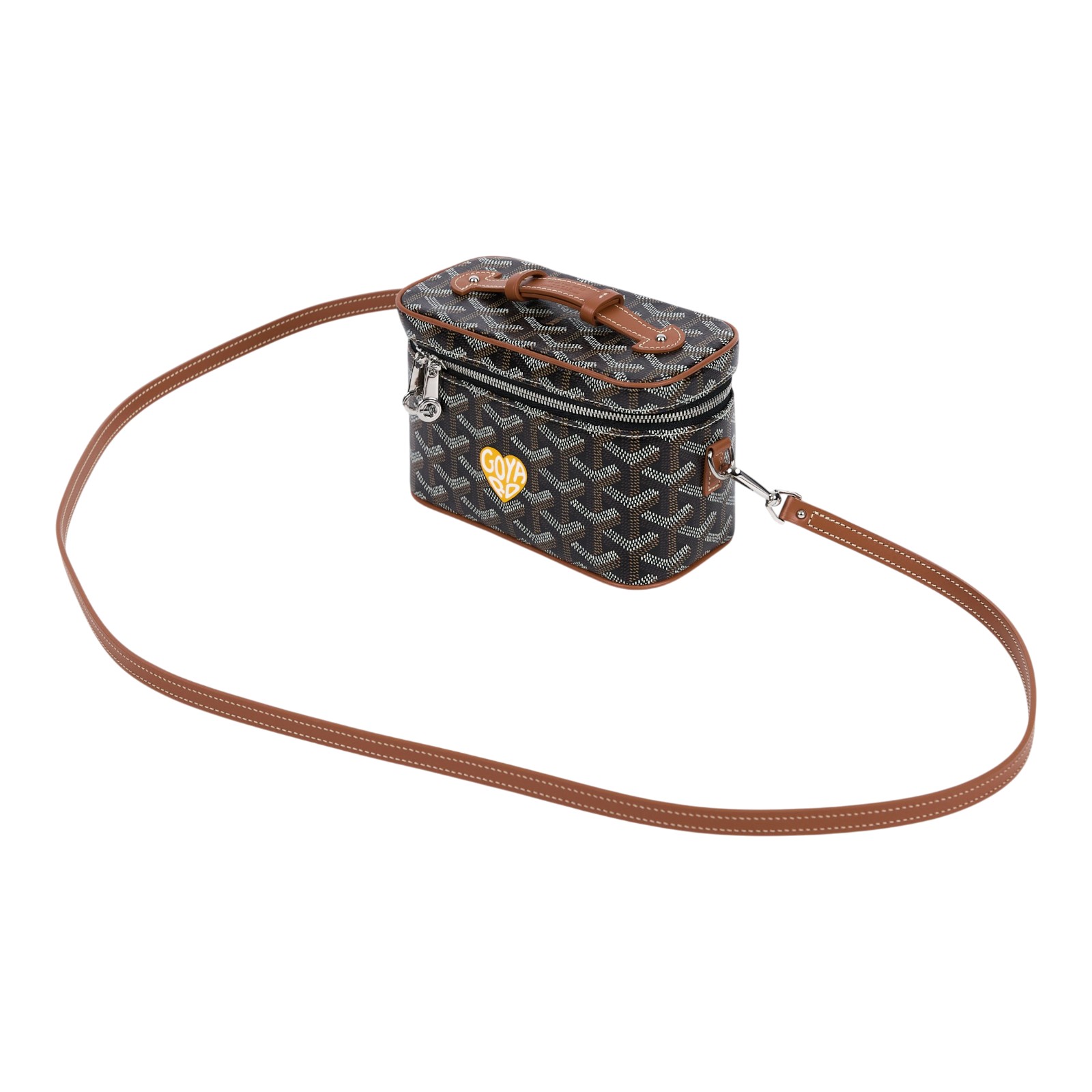 高雅德 GOYARD Muse Mini Vanity 化妝箱 MUSEVAMINTY 金棕黑愛心MUSE MINI 防塵袋/背帶