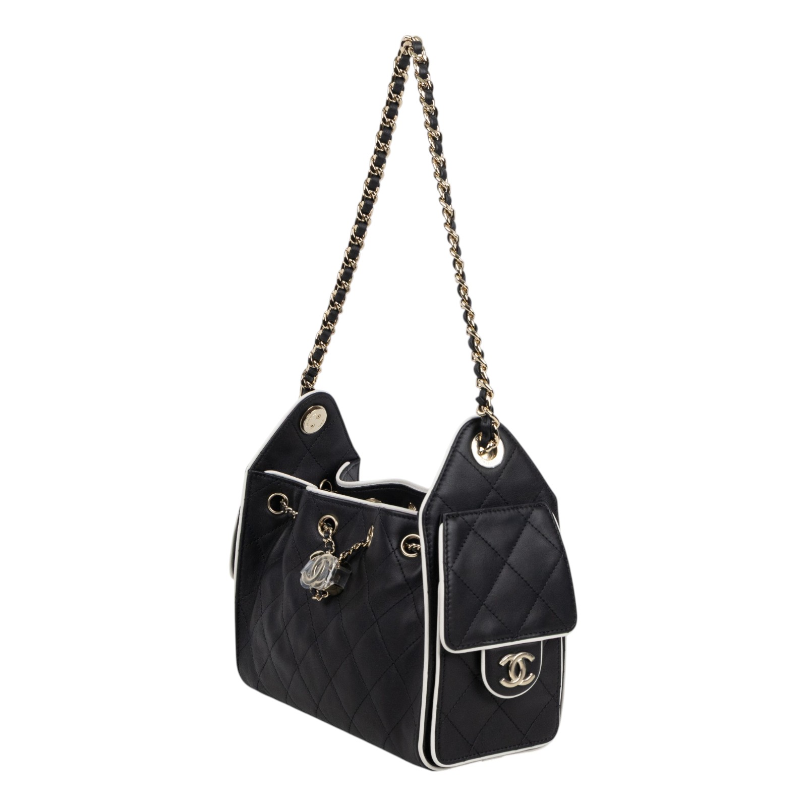 香奈兒 CHANEL 25 迷你包 AS5631 晶片款 黑白邊25包 MINI 防塵袋/原廠盒子