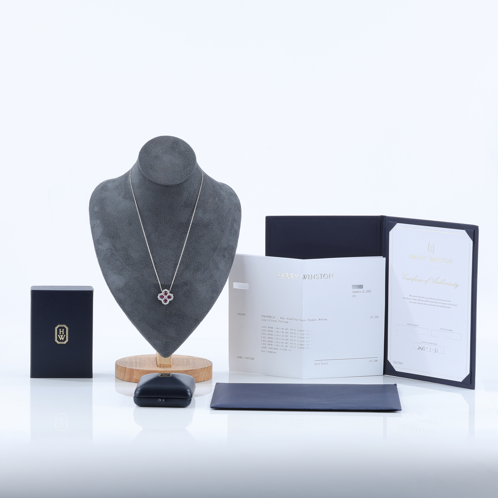 海瑞溫斯頓 HARRY WINSTON Diamond Loop 紅寶石 鑽石 鍊墜 PERPRPMEL4C LOOP系列紅寶項鍊 原廠盒子/保證卡/購買證明