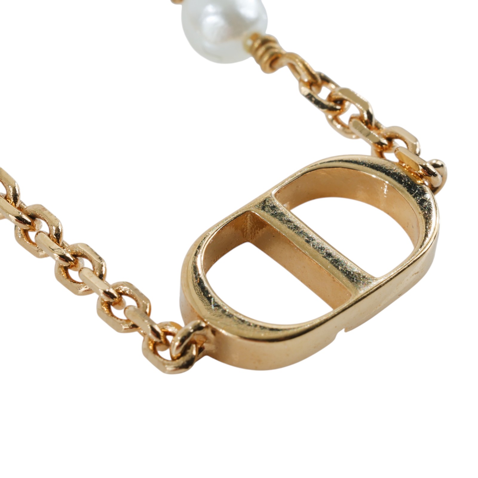 迪奧 CHRISTIAN DIOR Petit CD 手鍊 B1310PTCRS 金色PETIT CD 珍珠手鍊 防塵袋