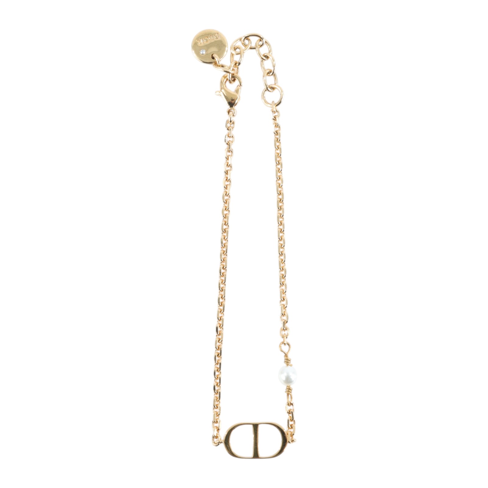 迪奧 CHRISTIAN DIOR Petit CD 手鍊 B1310PTCRS 金色PETIT CD 珍珠手鍊 防塵袋