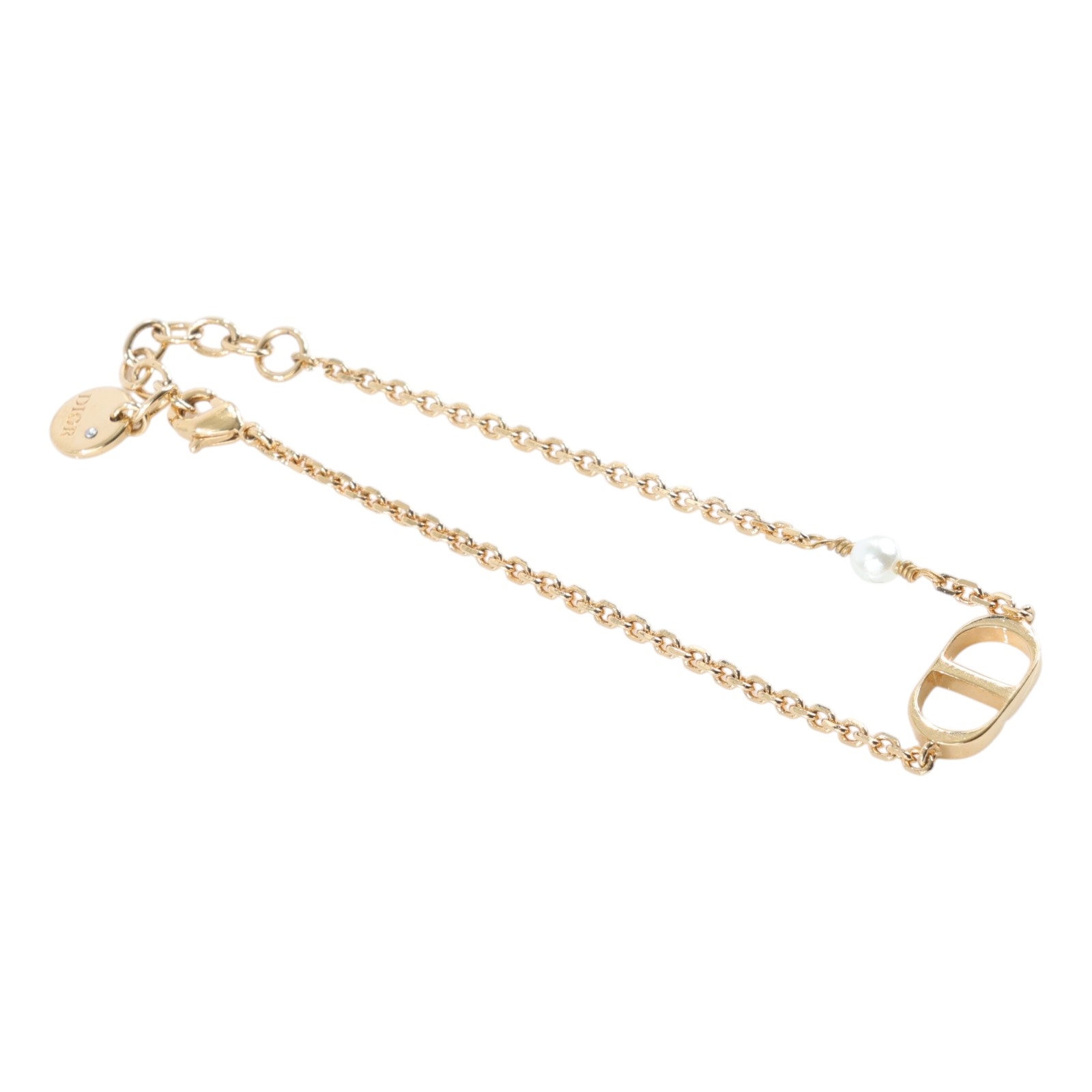 迪奧 CHRISTIAN DIOR Petit CD 手鍊 B1310PTCRS 金色PETIT CD 珍珠手鍊 防塵袋
