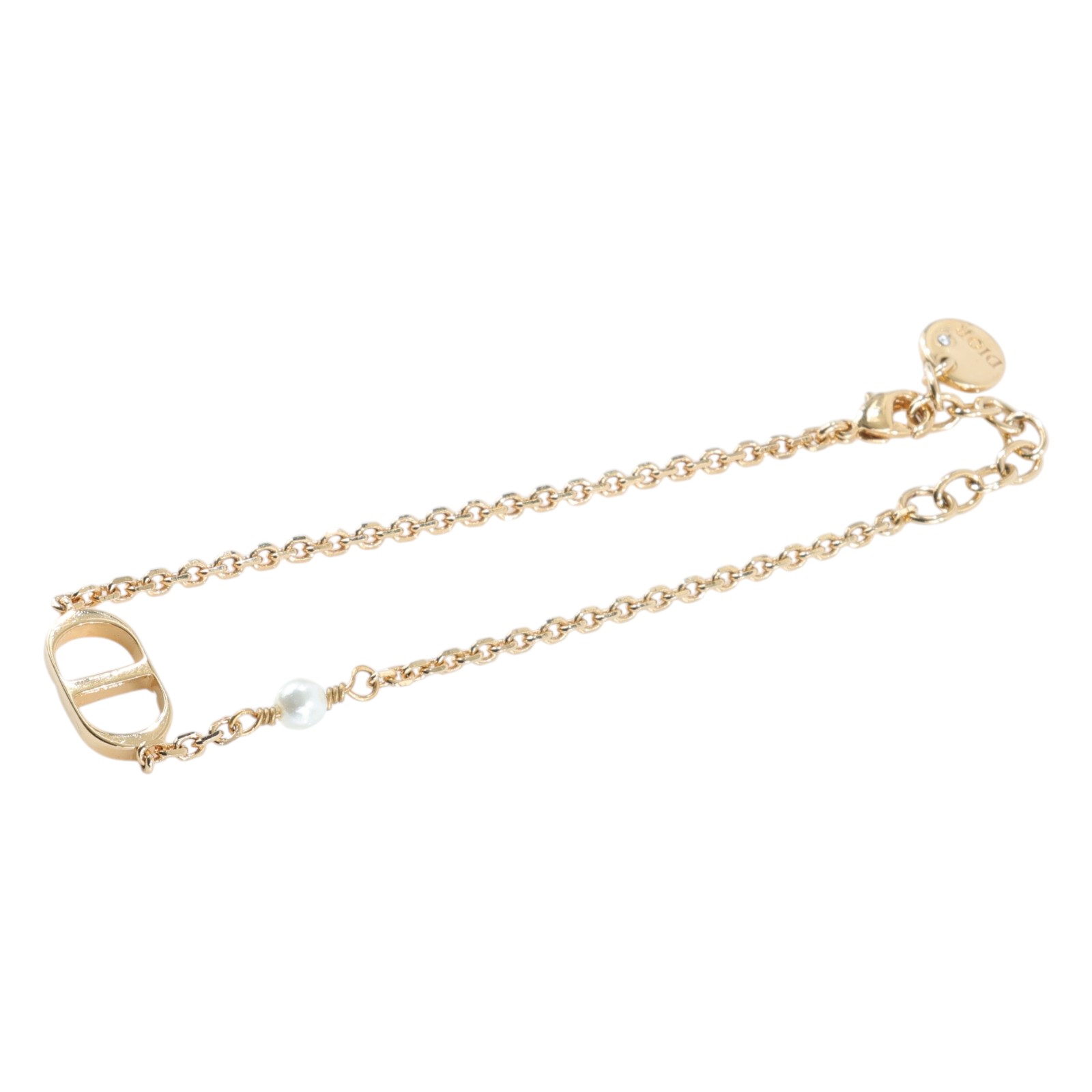 迪奧 CHRISTIAN DIOR Petit CD 手鍊 B1310PTCRS 金色PETIT CD 珍珠手鍊 防塵袋