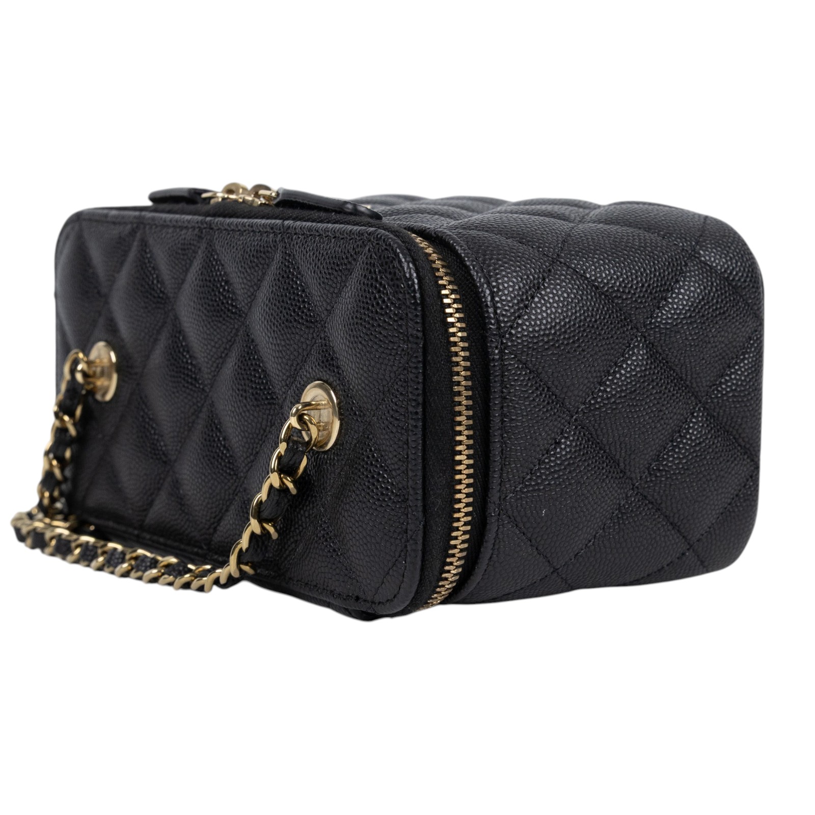 香奈兒 CHANEL Vanity Case 化妝箱 AP1341 Y33352 晶片款 黑荔枝長盒子 原廠盒子/防塵袋/保證卡/國外購買證明影本