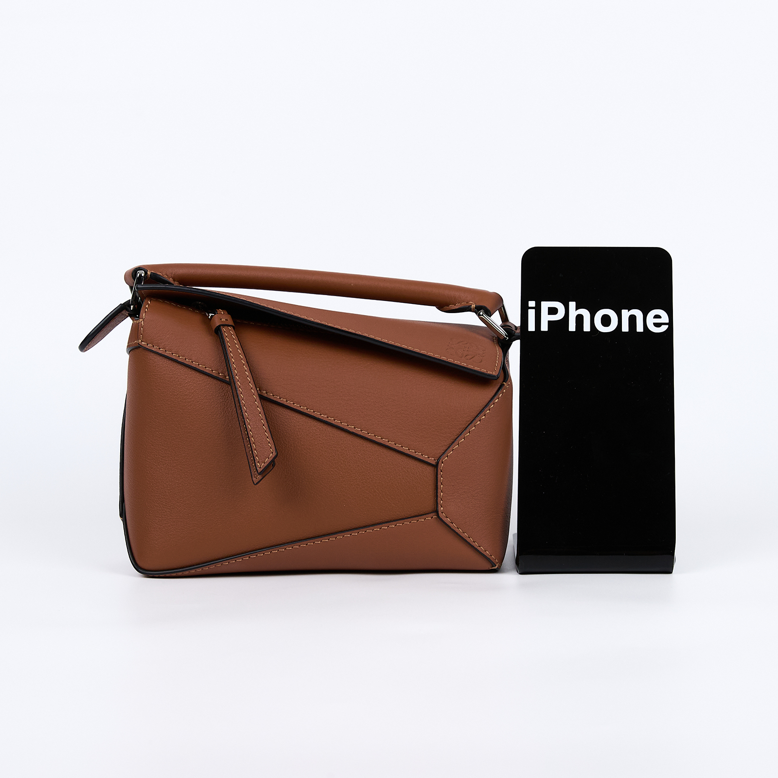羅意威 LOEWE Mini Puzzle Edge 手拿 肩背 斜背包 A510P88X26 焦糖MINI PUZZLE 背帶/防塵袋