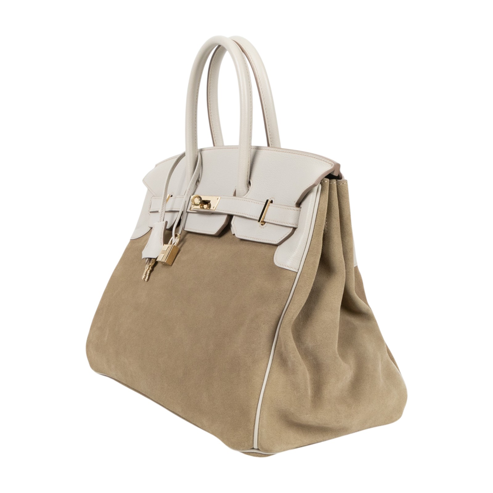 愛馬仕 Hermes Birkin Bag 柏金包 35 BK35 □R 麂皮GRIZZLY BIRKIN35 防塵袋/原廠盒子/鎖組