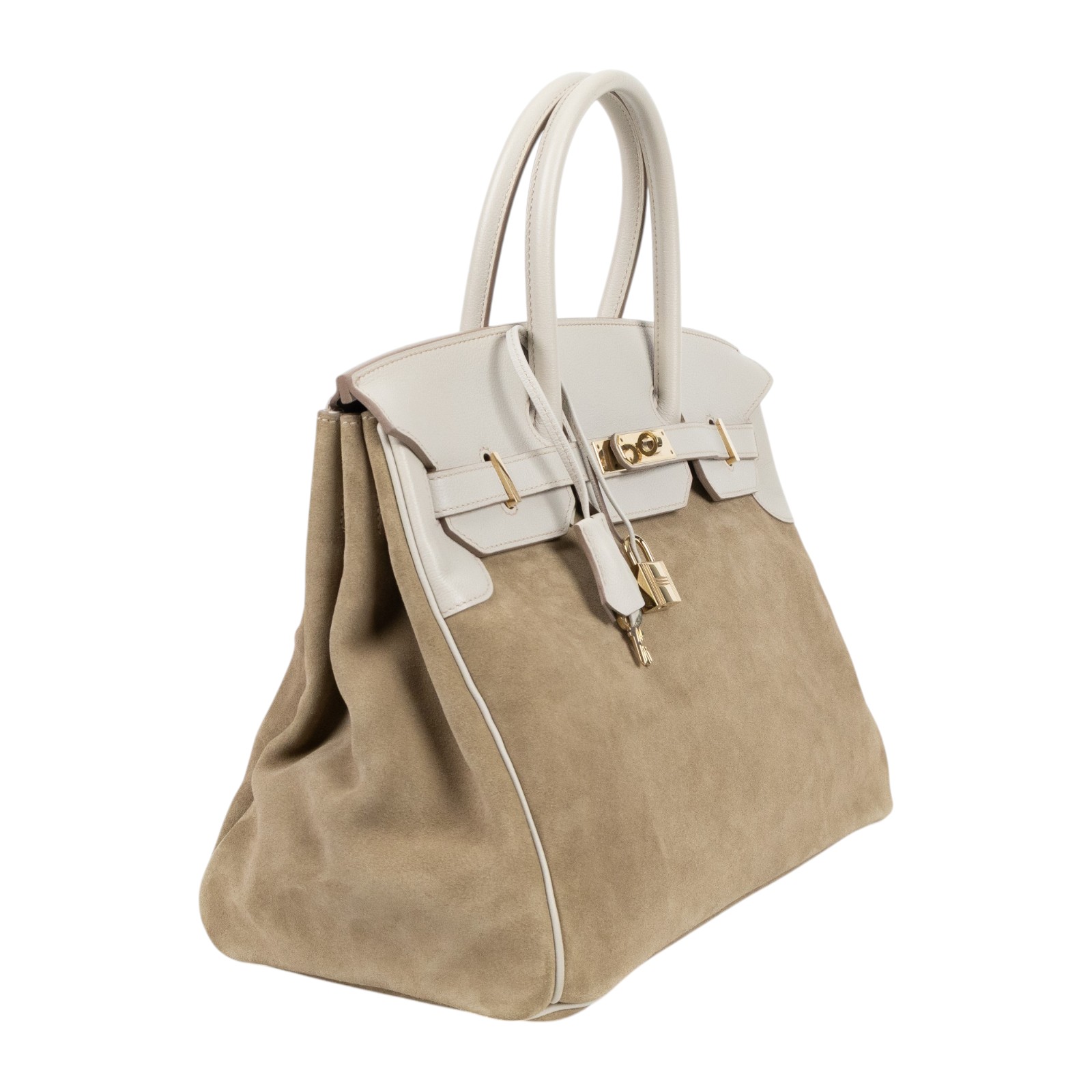 愛馬仕 Hermes Birkin Bag 柏金包 35 BK35 □R 麂皮GRIZZLY BIRKIN35 防塵袋/原廠盒子/鎖組
