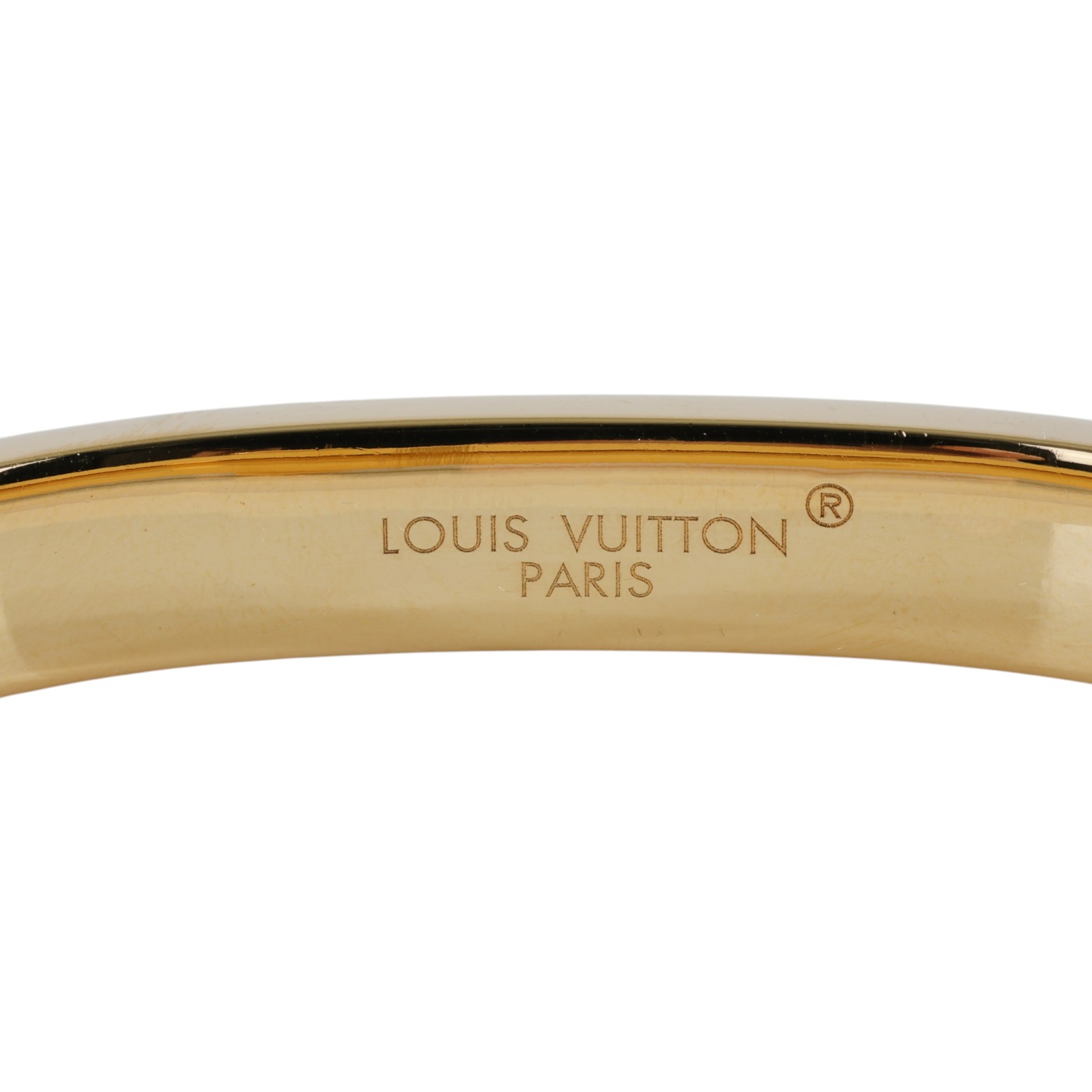 路易威登 LOUIS VUITTON Nanogram Enamel 手鐲 M1674M 金白原花手鐲 #M 防塵袋/原廠盒子