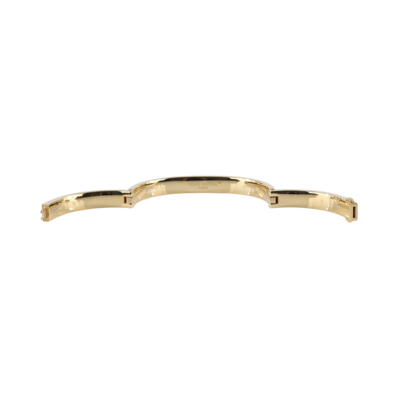 路易威登 LOUIS VUITTON Nanogram Enamel 手鐲 M1674M 金白原花手鐲 #M 防塵袋/原廠盒子