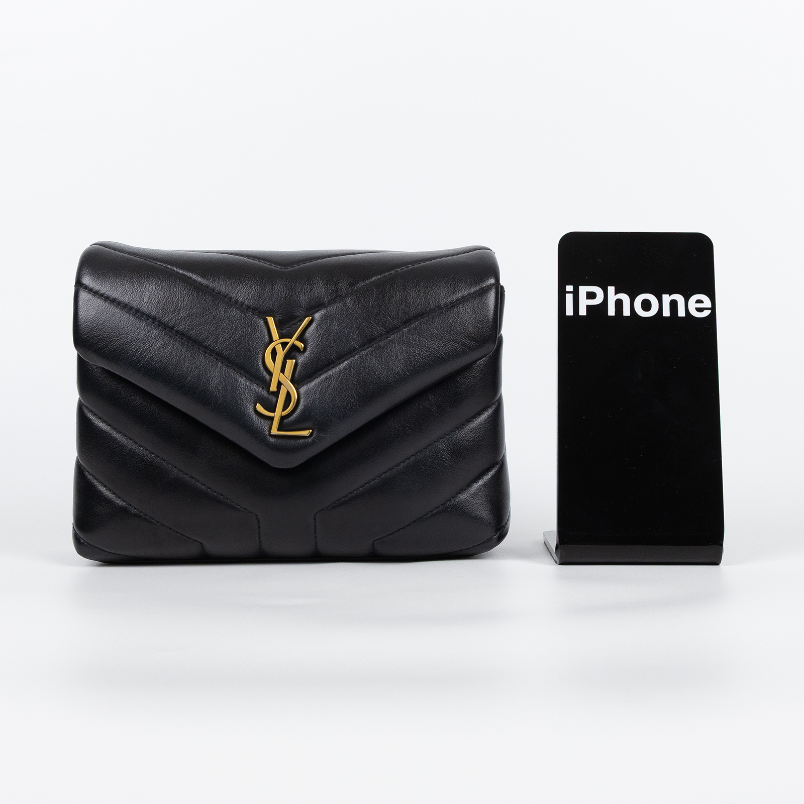 聖羅蘭 YSL SAINT LAURENT Loulou 絎縫 皮革 TOY 手袋 金色五金 467072DV707 黑金LOULOU TOY 防塵袋/原廠盒子