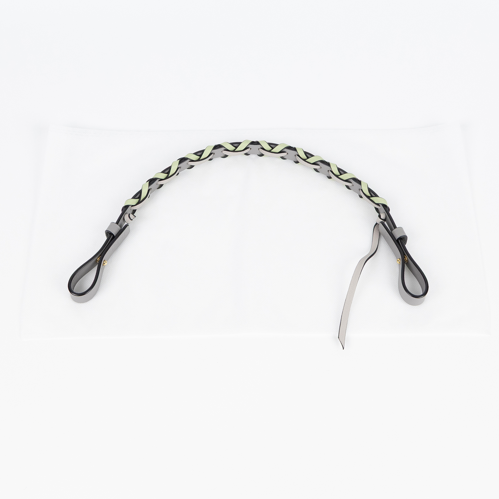 羅意威 LOEWE 小牛皮 背帶  灰綠編織背帶 無附屬品