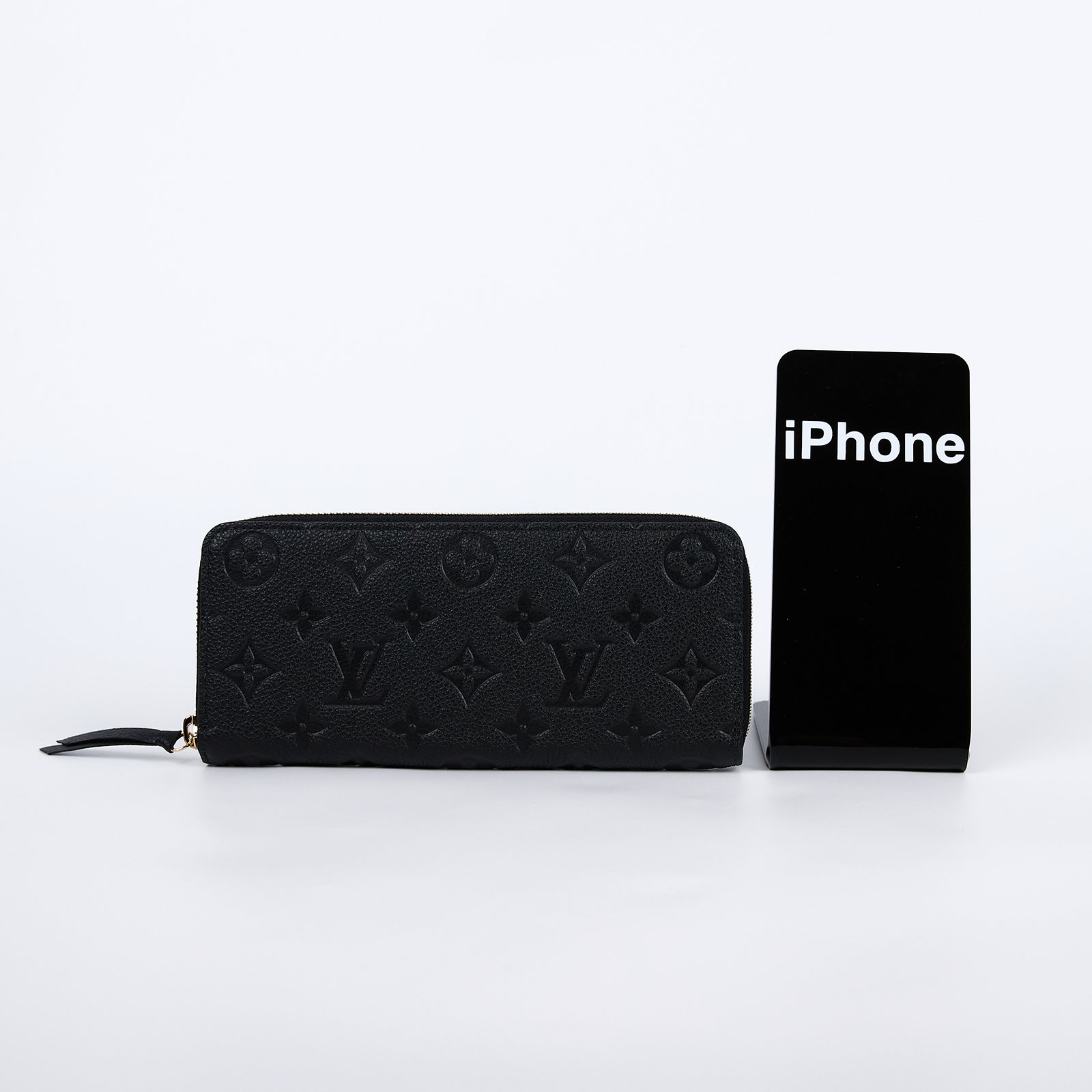 路易威登 LOUIS VUITTON Clémence 錢包 拉鍊 長夾 Empreinte 壓花牛皮 黑色 M60171 晶片款  原廠盒子/防塵袋