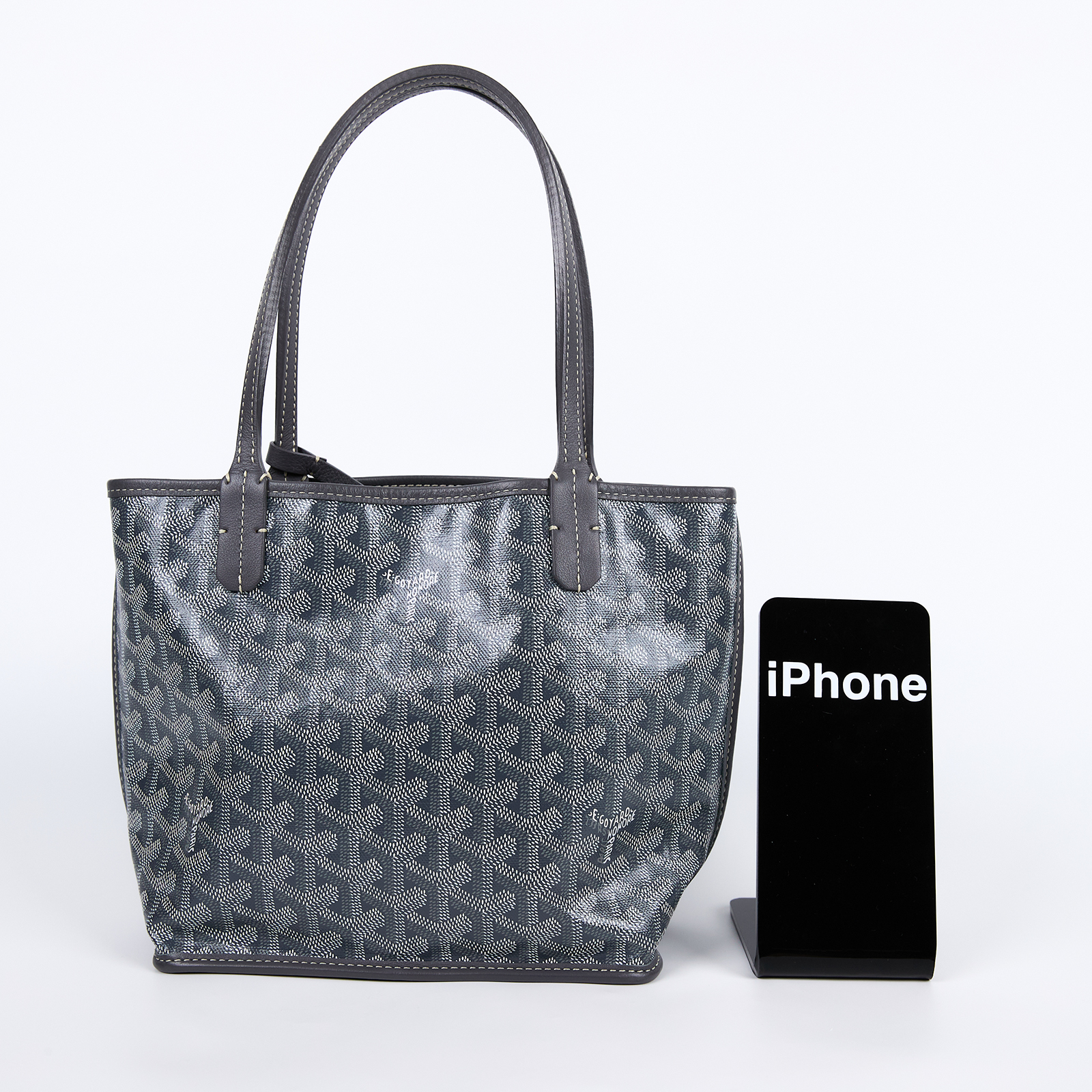 高雅德 GOYARD Anjou Mini Bag 托特包 ANJOUSMINCG 灰ANJOU MINI 內袋/防塵袋/國外購買證明