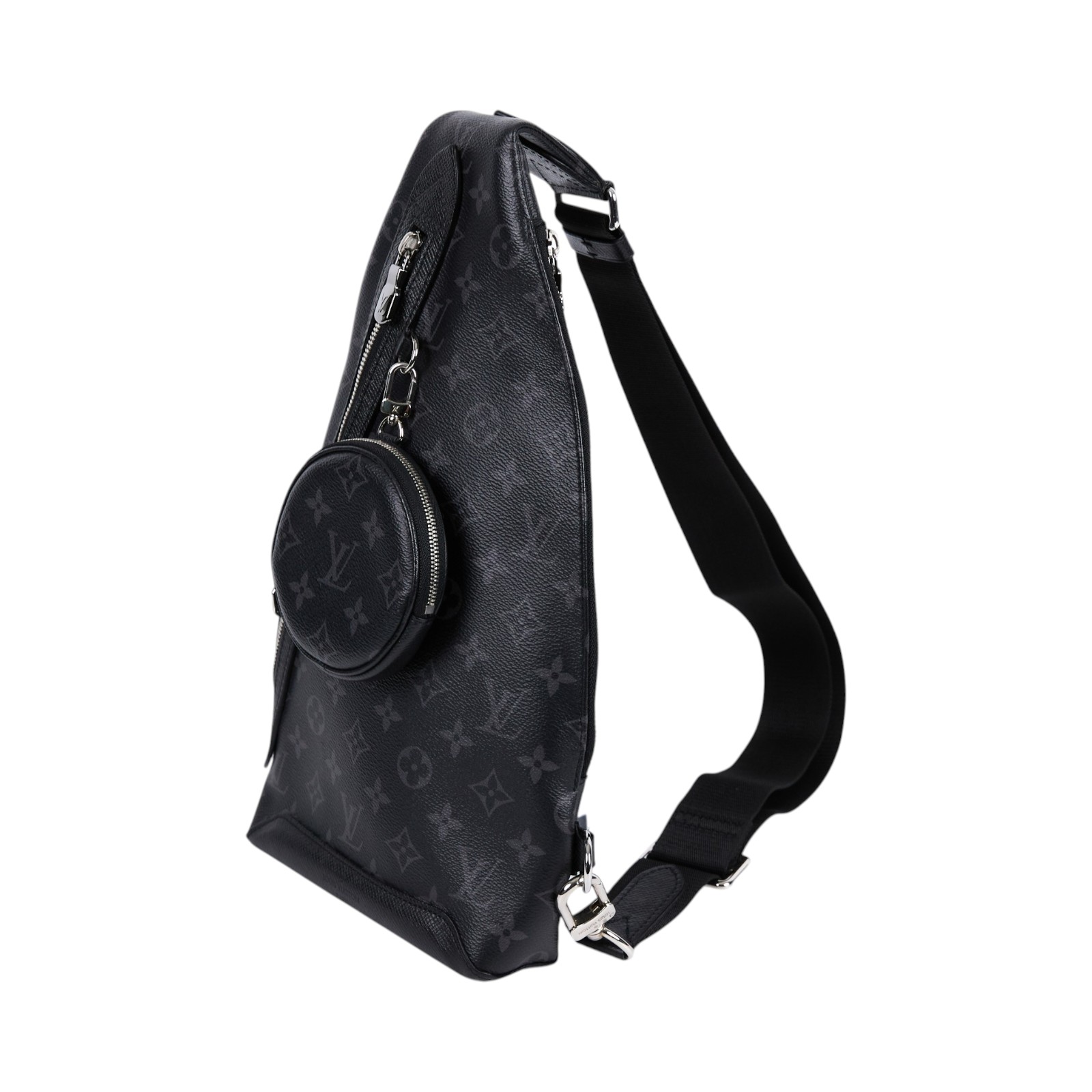 路易威登 LOUIS VUITTON Duo 斜背包 黑色 M30936 晶片款 黑原花DUO斜背包 零錢包/防塵袋/國外購買證明