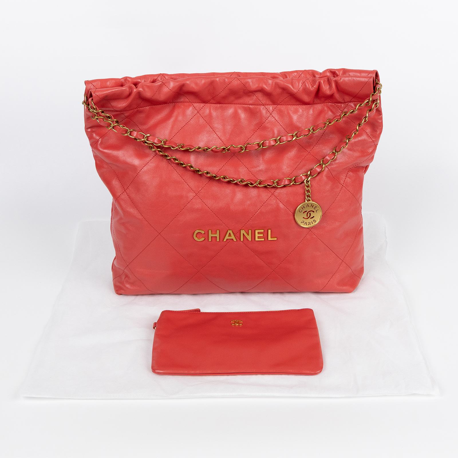 香奈兒 CHANEL 22 中型 束口包 AS3261 晶片款  內袋