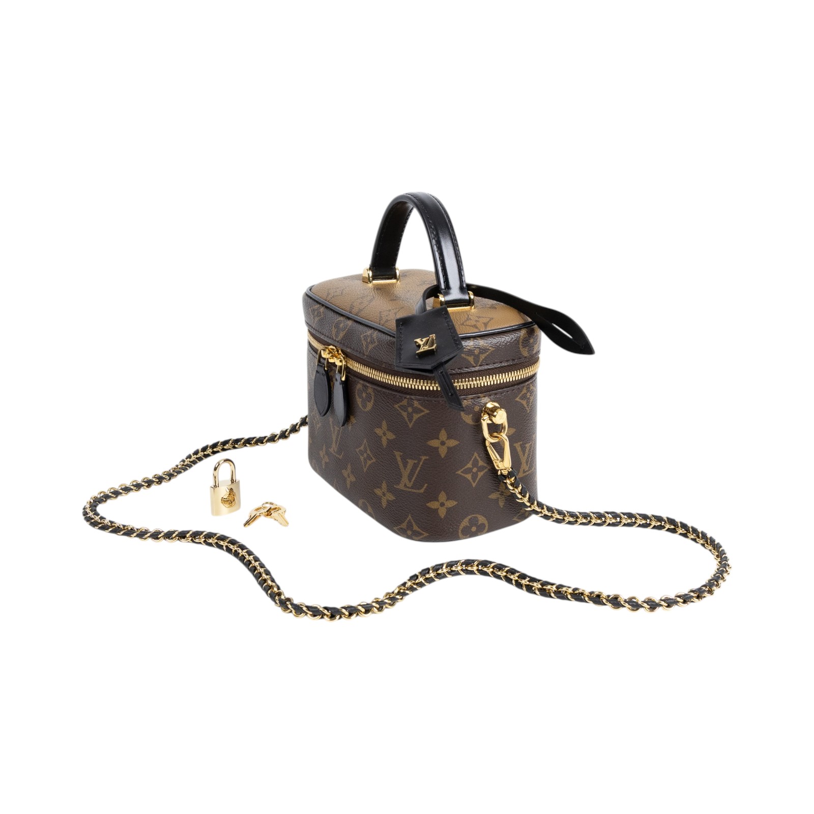 路易威登 LOUIS VUITTON Vanity PM 手提 斜背 化妝箱 M45165 晶片款 原花VANITY PM 原廠盒子/防塵袋/背帶/鎖組