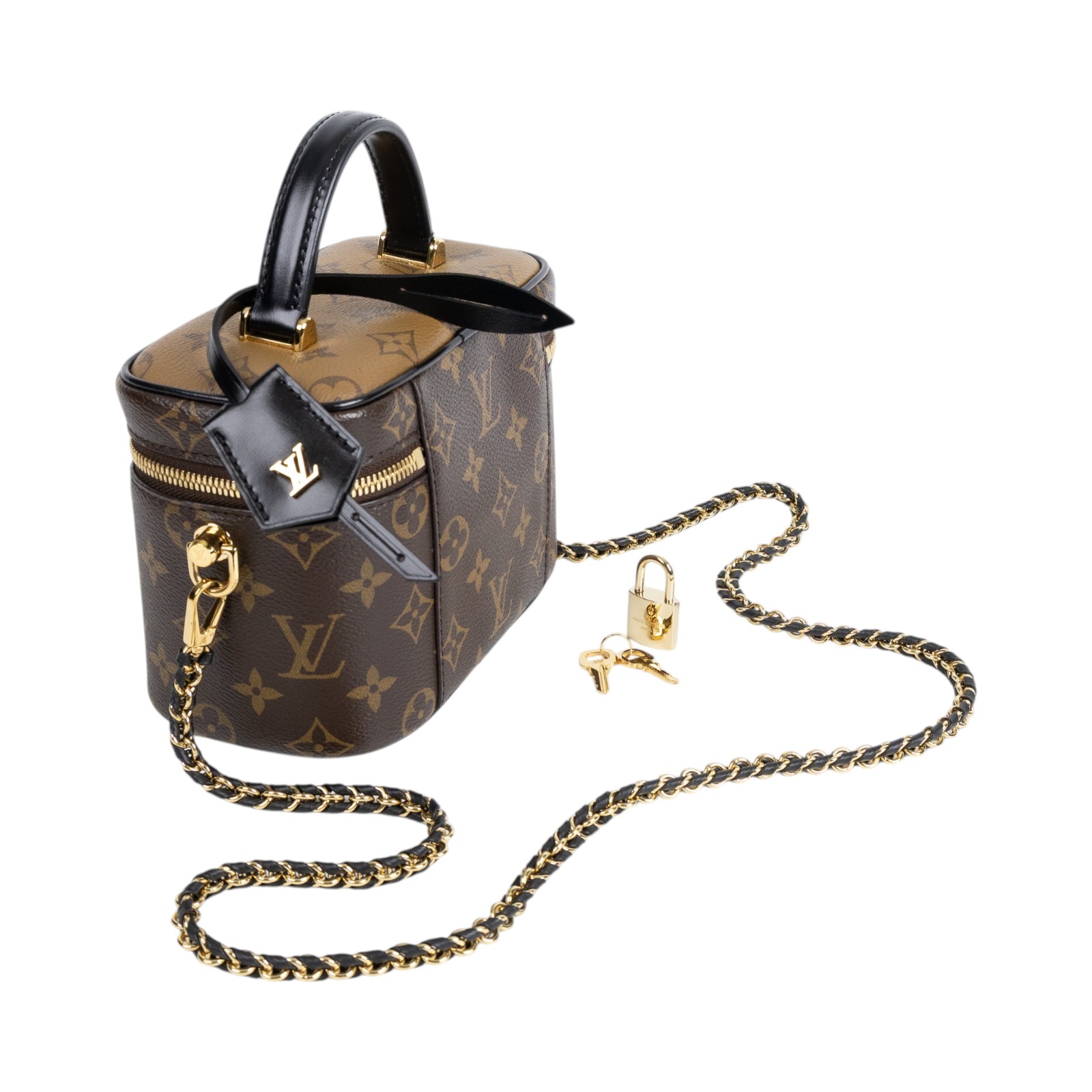 路易威登 LOUIS VUITTON Vanity PM 手提 斜背 化妝箱 M45165 晶片款 原花VANITY PM 原廠盒子/防塵袋/背帶/鎖組