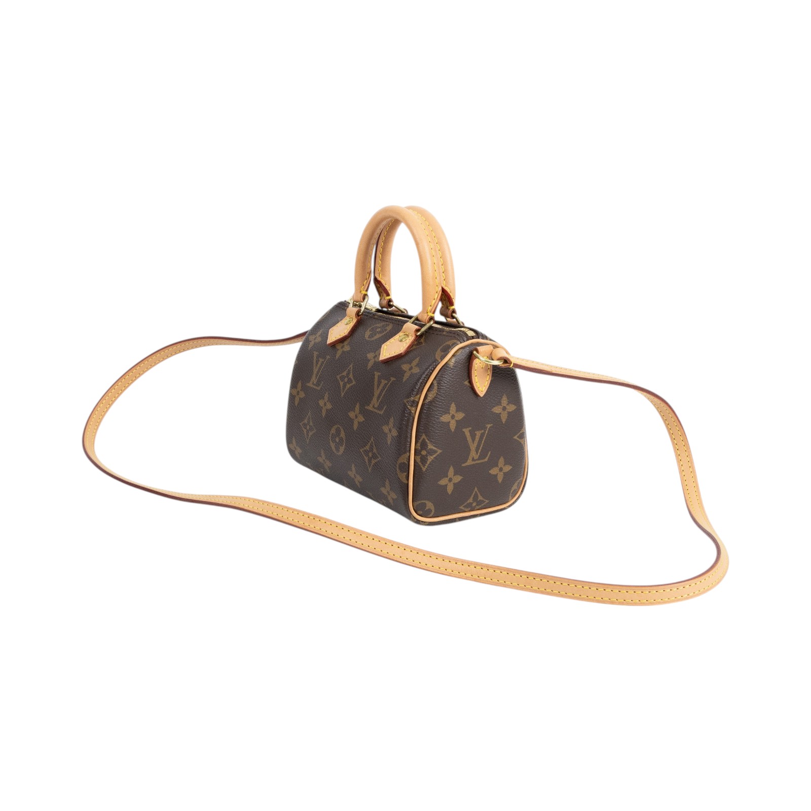 路易威登 LOUIS VUITTON Nano Speedy 經典帆布 手提 斜背 波士頓包 M61252  原廠盒子/防塵袋/購買證明