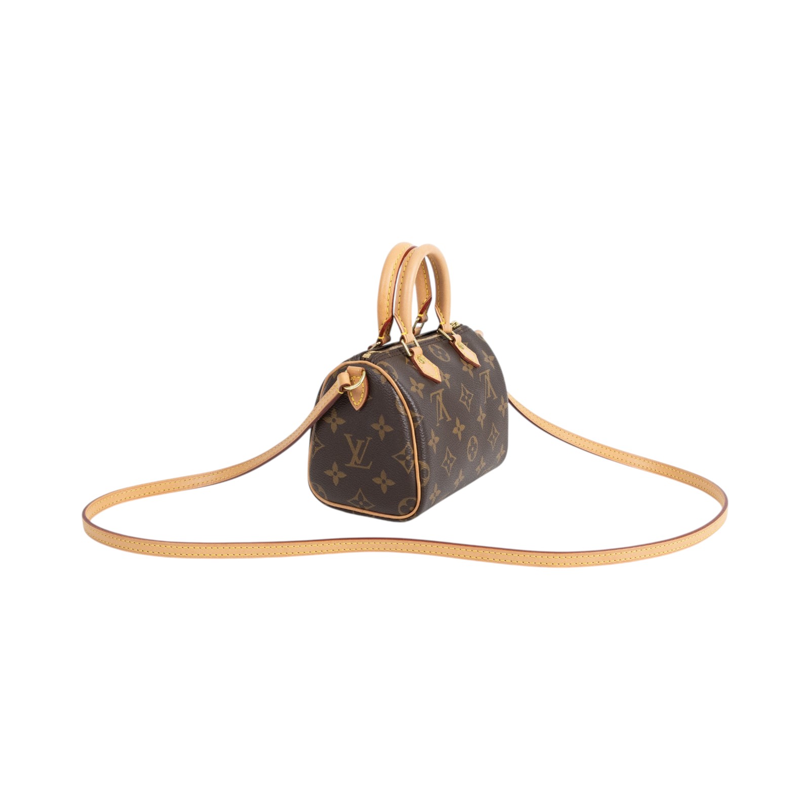 路易威登 LOUIS VUITTON Nano Speedy 經典帆布 手提 斜背 波士頓包 M61252  原廠盒子/防塵袋/購買證明
