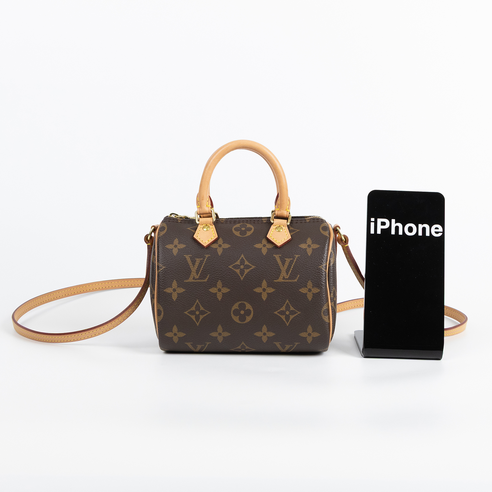 路易威登 LOUIS VUITTON Nano Speedy 經典帆布 手提 斜背 波士頓包 M61252  原廠盒子/防塵袋/購買證明