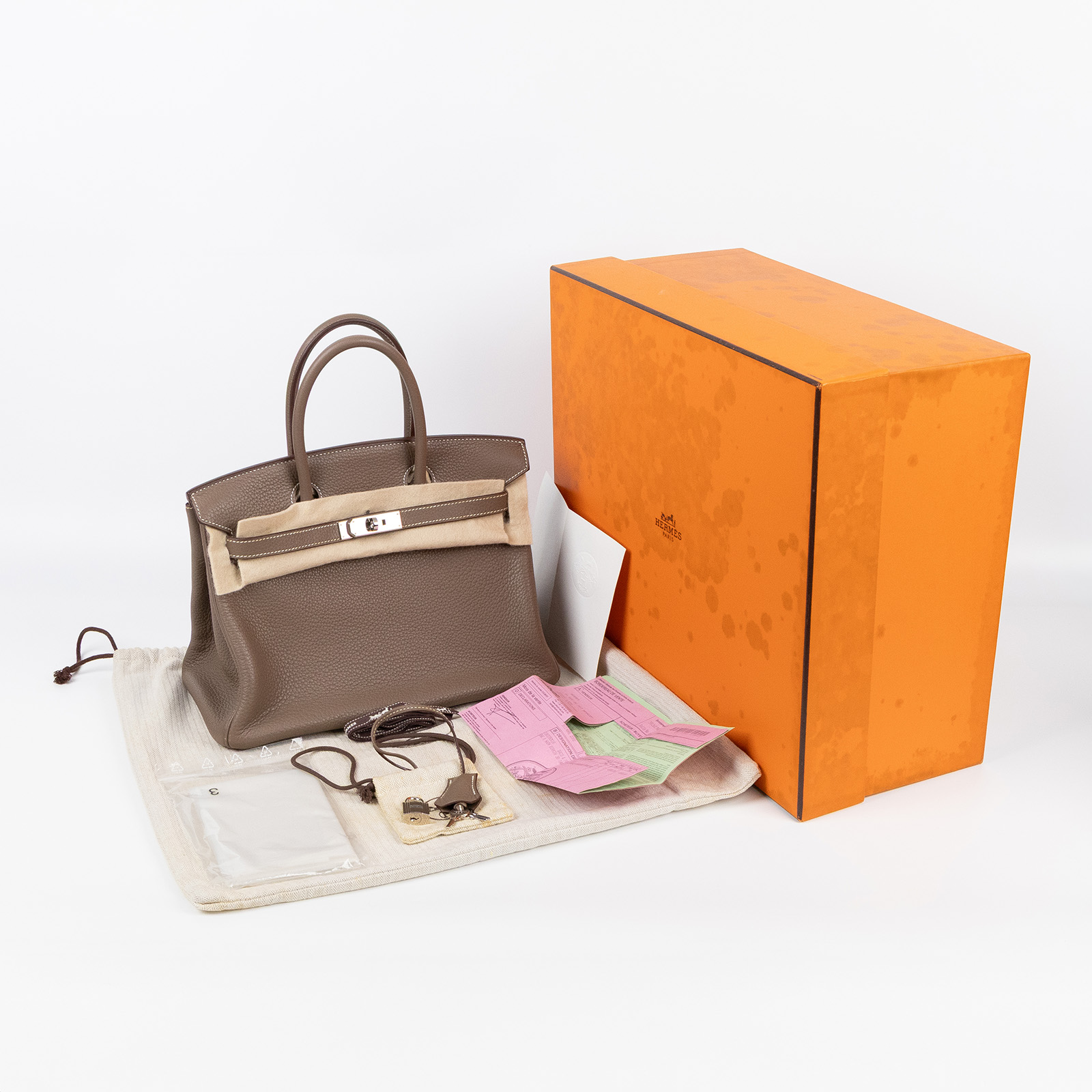 愛馬仕 Hermes Birkin Bag 柏金包 30 大象灰 銀色五金 H030335CK18 □L刻  原廠盒子/ 防塵袋/鎖組/購買證明