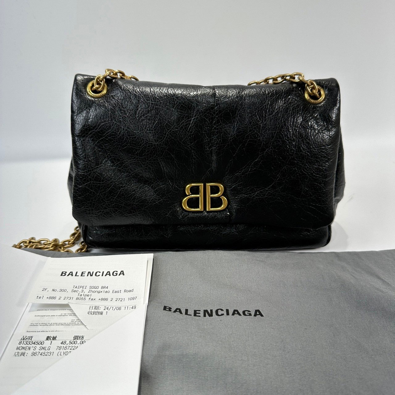 BALENCIAGA☆DHL発送♪タオル地MONACO MINI BAG☆781672 直営店☆BALENCIAGA☆ MONACO MINI タオル地 ショルダーバッグ