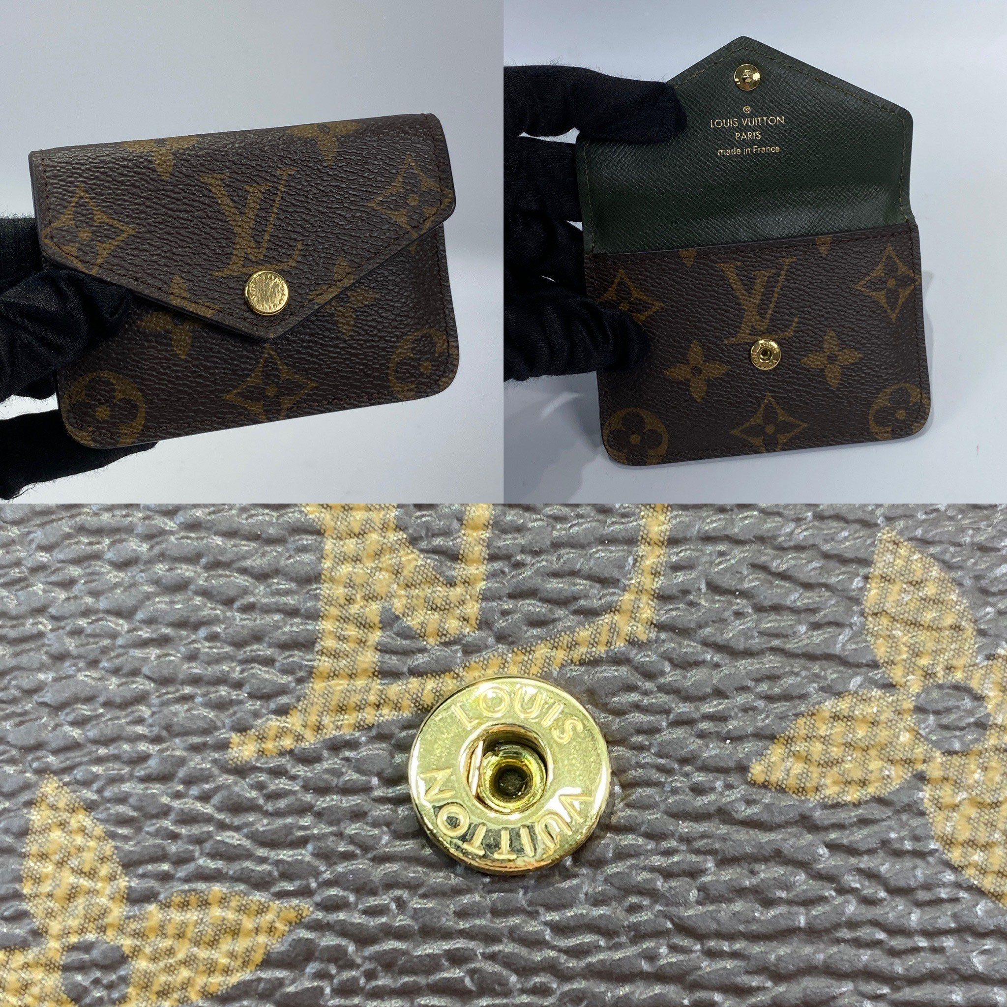 路易威登 LOUIS VUITTON Félicie Strap & Go 卡其綠 經典帆布 牛皮飾邊 提花 手拿 肩背包 M80091 晶片款  原廠盒子/防塵袋/背帶