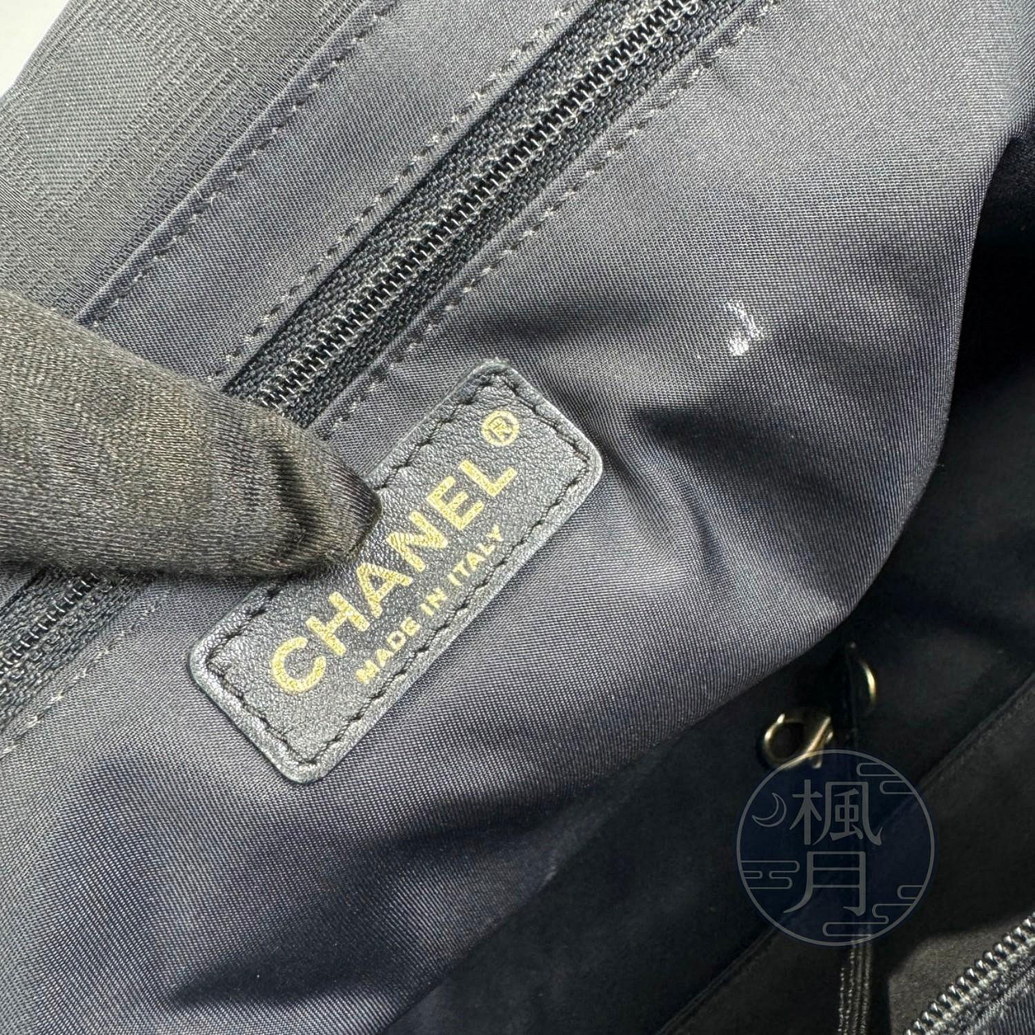 香奈兒 CHANEL 方格紋 肩背 托特包  12開黑方格紋肩背包 防塵袋