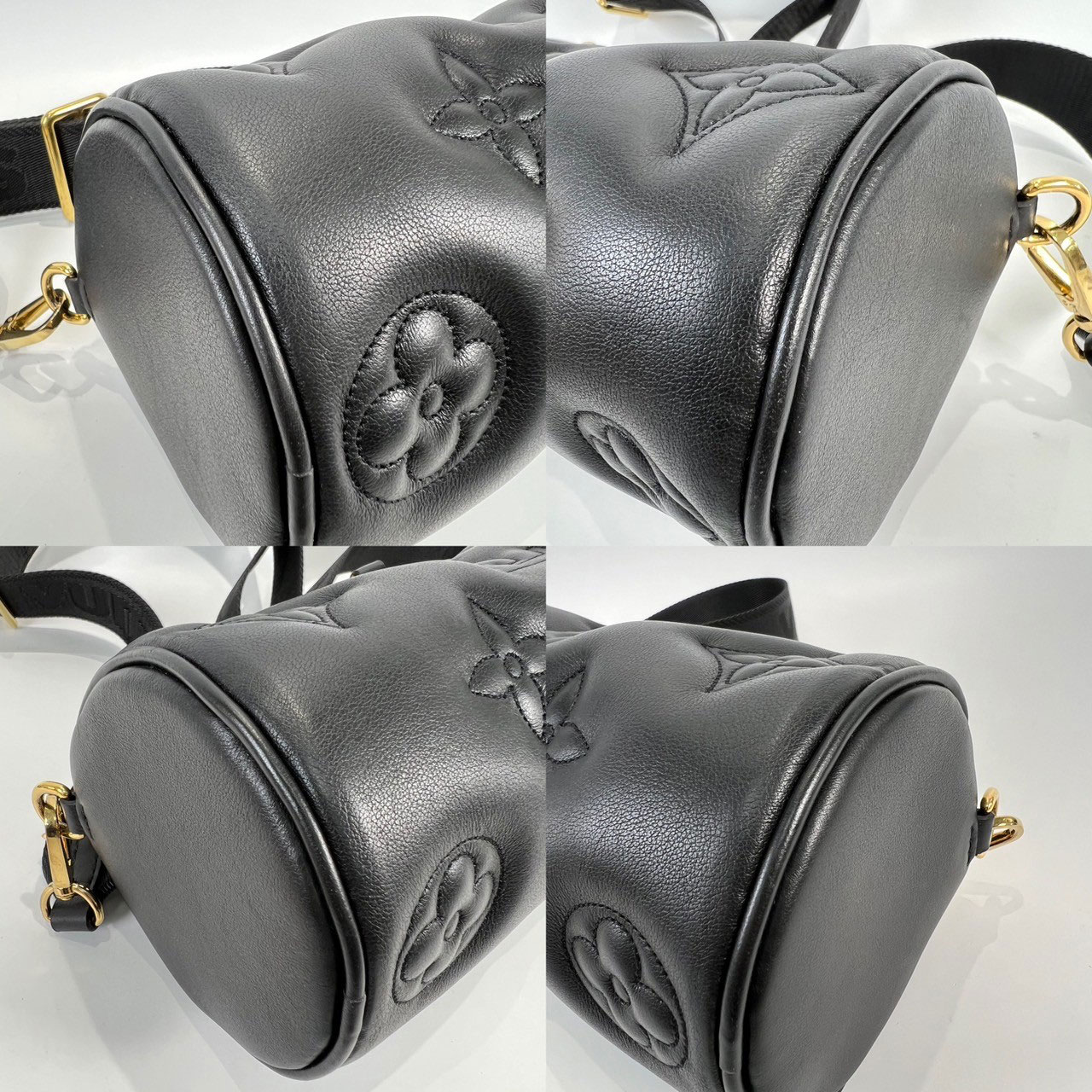 路易威登 LOUIS VUITTON Papillon BB 黑色 原花 圓筒手提包 M59800 晶片款 黑Papillon BB 原廠盒子/防塵袋/購買證明