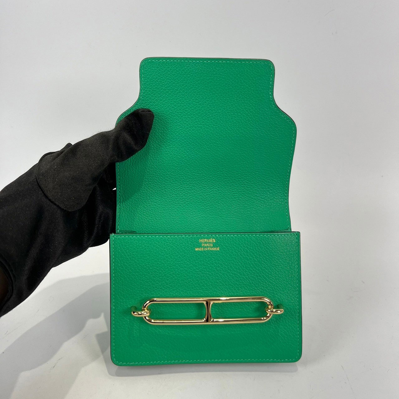 愛馬仕 Hermès Roulis Slim 豬鼻子 短夾 ROSLIM Z刻 綠ROULIS SLIM EVERCOLOR 原廠盒子/防塵袋/購買證明影本