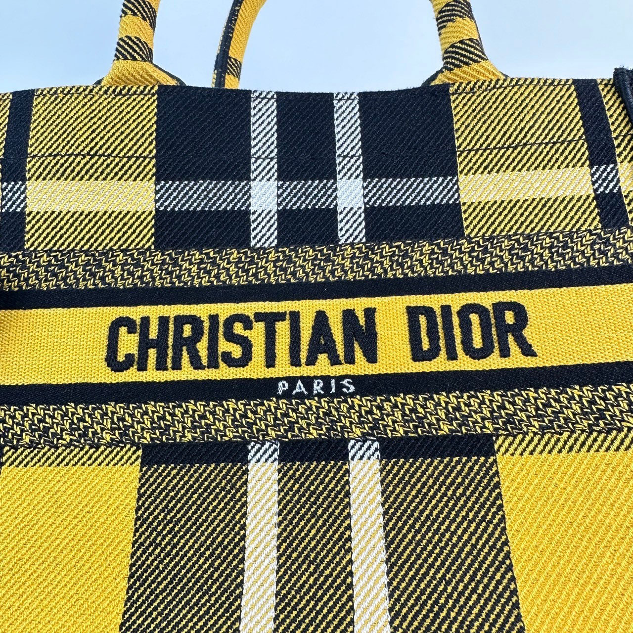 迪奧 CHRISTIAN DIOR Book Tote 小型 托特包 黃格紋  黃格紋BOOK TOTE 小號 防塵袋/保證卡