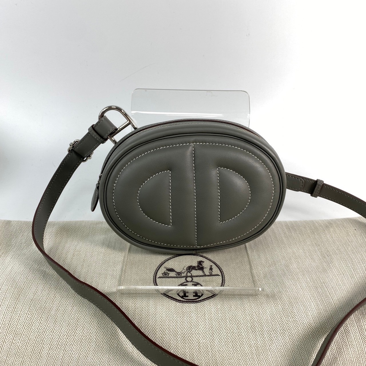 愛馬仕 Hermès In The Loop  豬鼻 腰包 ITL Z刻 Z刻 大象灰IN THE LOOP銀釦腰包 防塵袋