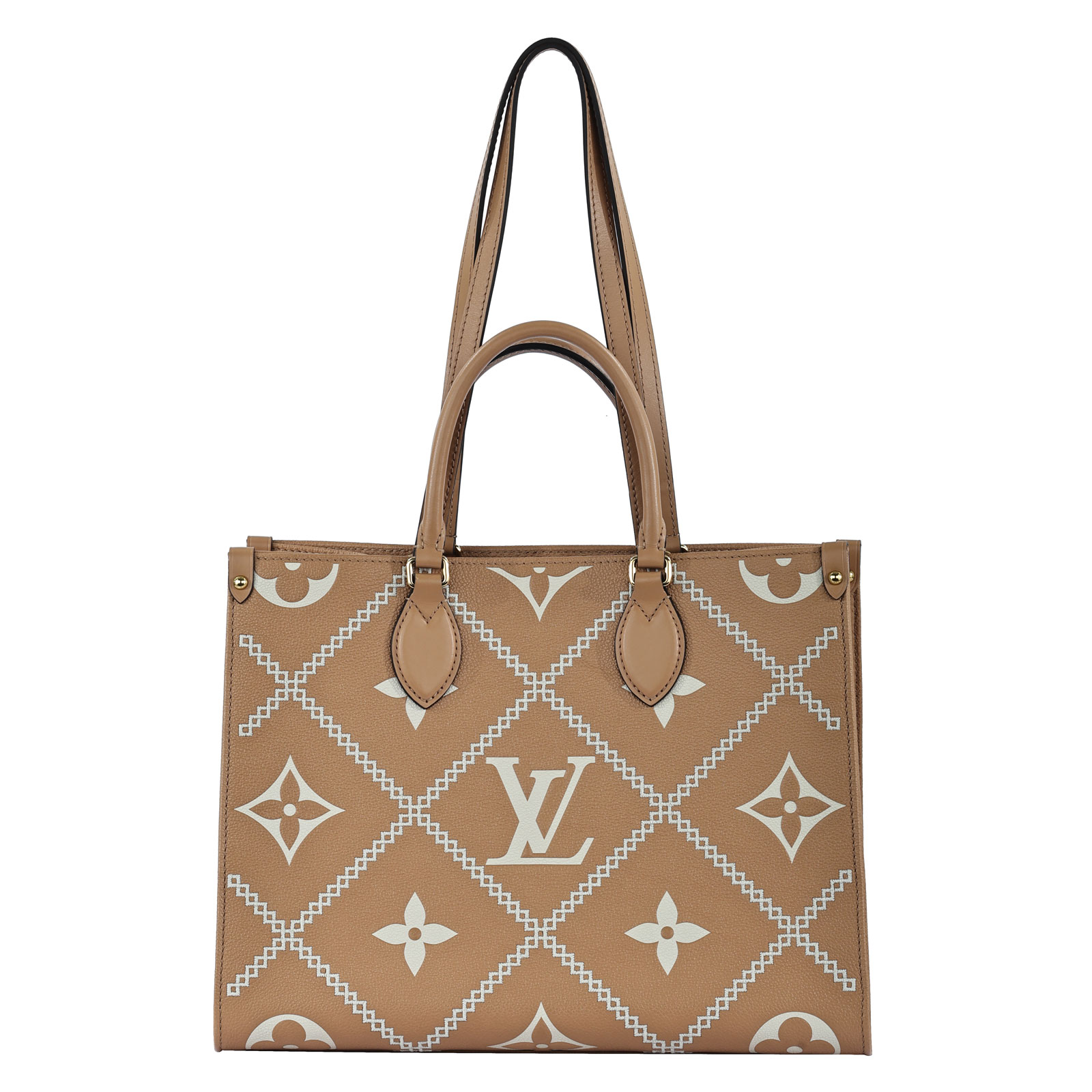 路易威登 LOUIS VUITTON OnTheGo MM 大型 手提袋 單肩包 M46015 晶片款 土黃色ONTHEGO MM 防塵袋