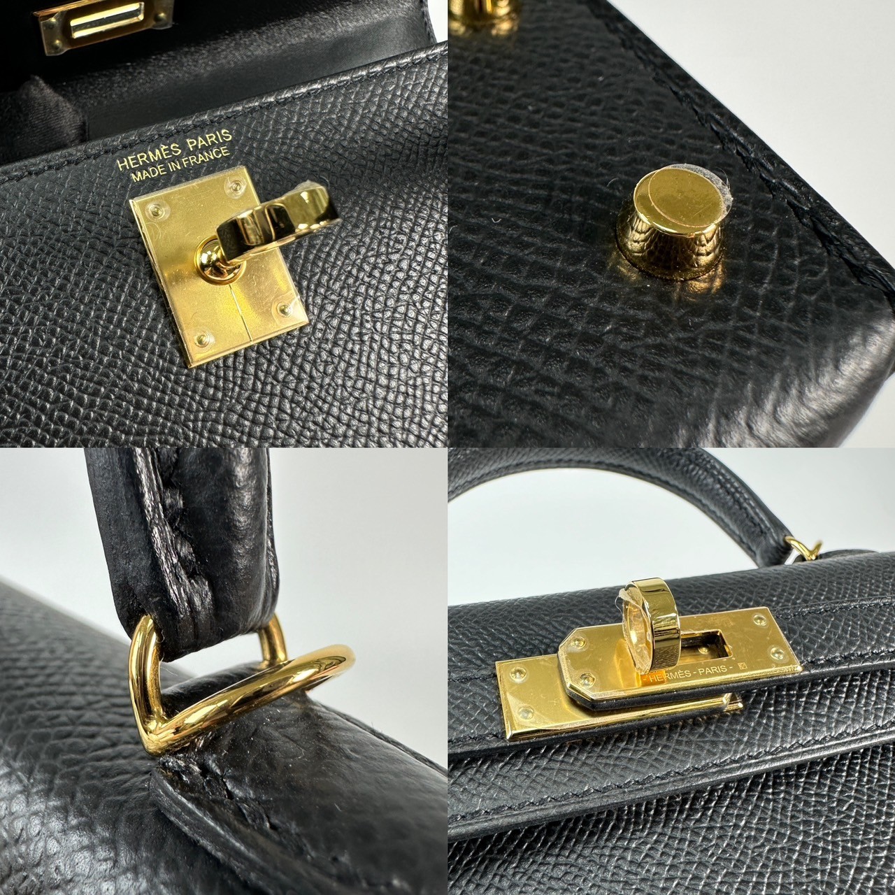 愛馬仕 Hermès Kelly Bag 凱莉包 mini KLM B 黑金MINI KELLY 原廠盒子/防塵袋