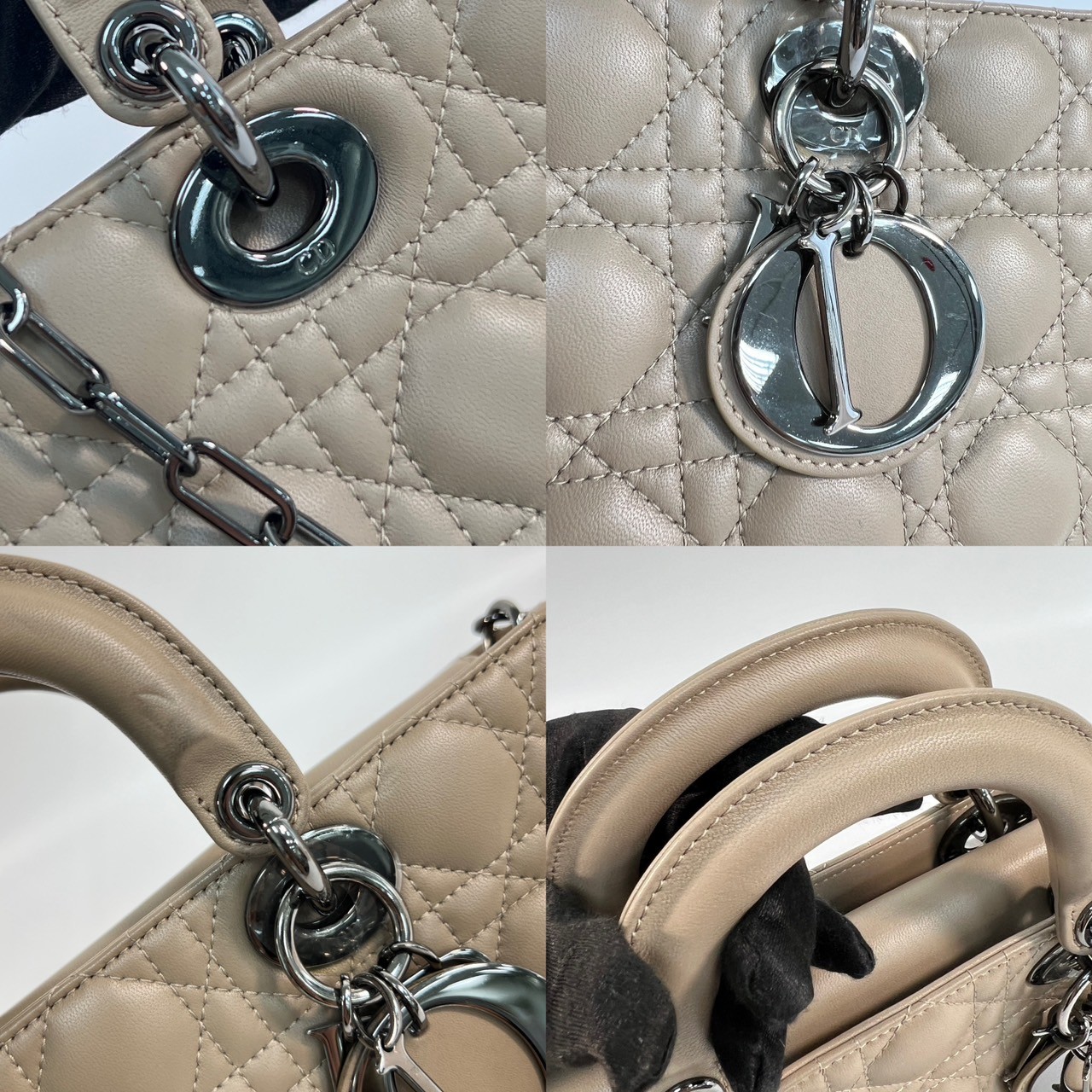 迪奧 CHRISTIAN DIOR Lady D-Joy 中型包 M0540BNGE 奶茶LADY D-JOY M 原廠盒子/防塵袋/購買證明