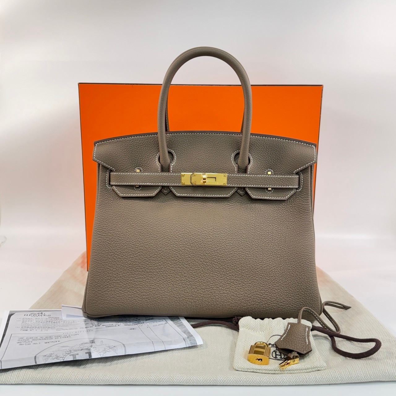 愛馬仕 Hermès Birkin Bag 柏金包 30 BK30 W刻/WAC752FK  原廠盒子/防塵袋/購買證明/鎖組