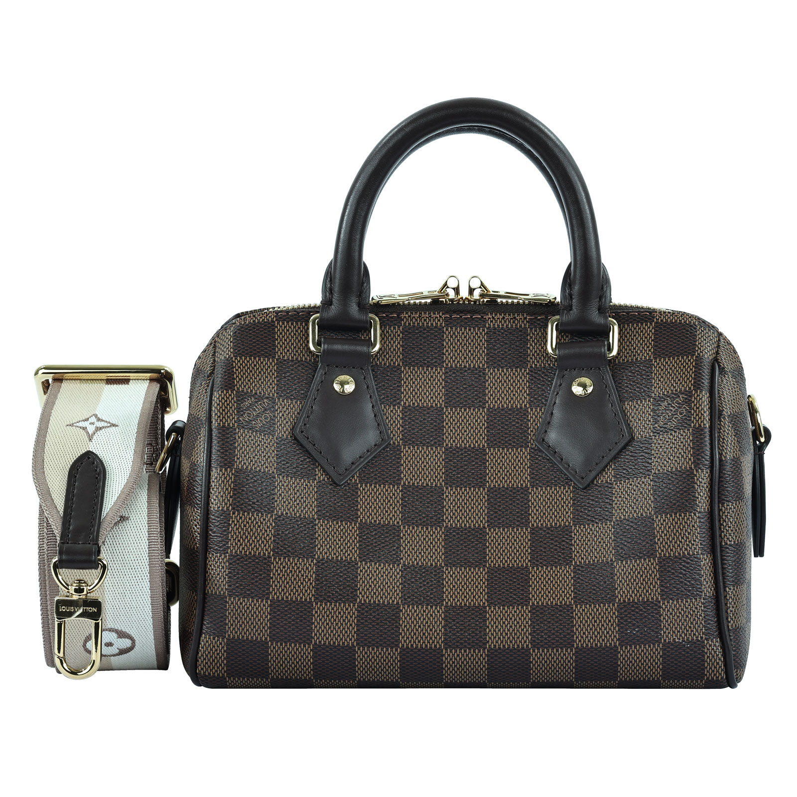 路易威登 LOUIS VUITTON Speedy Bandoulière 20 棕棋盤 手提 斜背 波士頓包 N40489 晶片款  原廠盒子/防塵袋/購買證明/鎖組