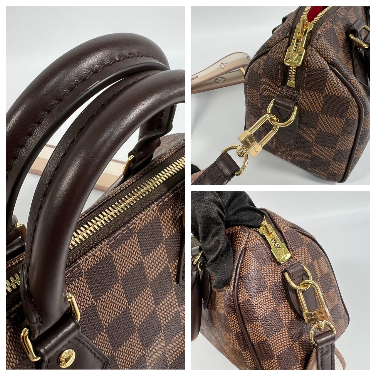 路易威登 LOUIS VUITTON Speedy Bandoulière 20 棕棋盤 手提 斜背 波士頓包 N40489 晶片款  原廠盒子/防塵袋/購買證明/鎖組